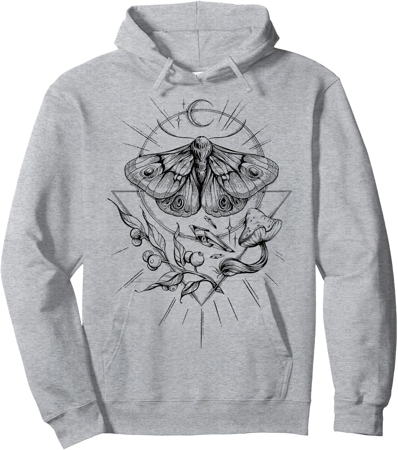 Moth Mystical Goth Dark Goblincore Hoodie - Hoodie | Ash