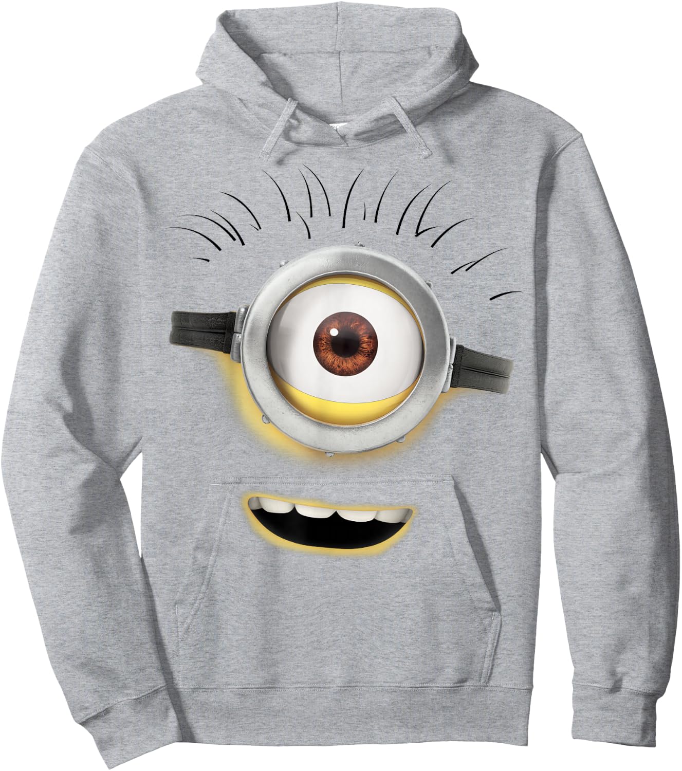 Despicable Me Minions Carl Open Mouth Graphic Hoodie - Hoodie | Ash