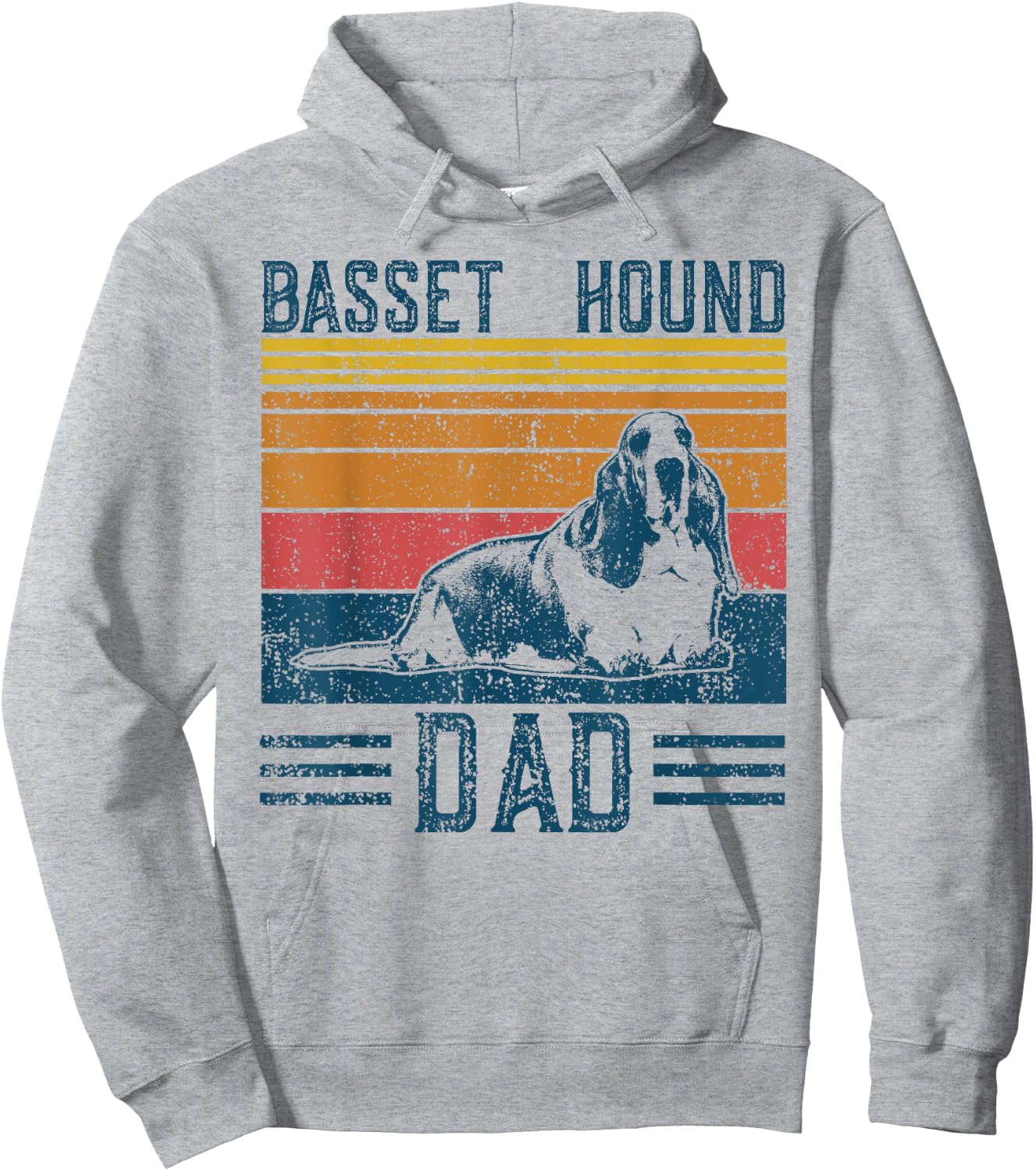 Dog Dad - Vintage Basset Hound Dad Hoodie - Hoodie | Ash