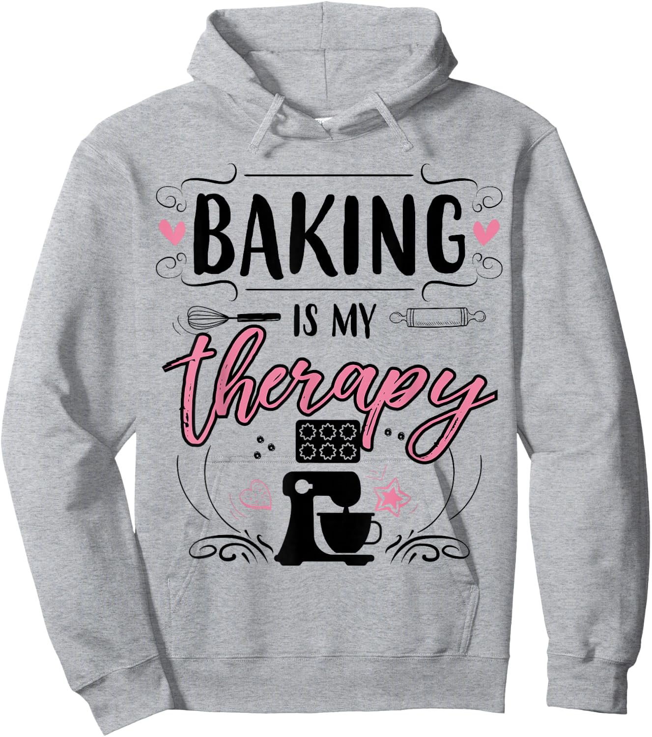 Baking Is My Therapy Hoodie - Hoodie | Ash