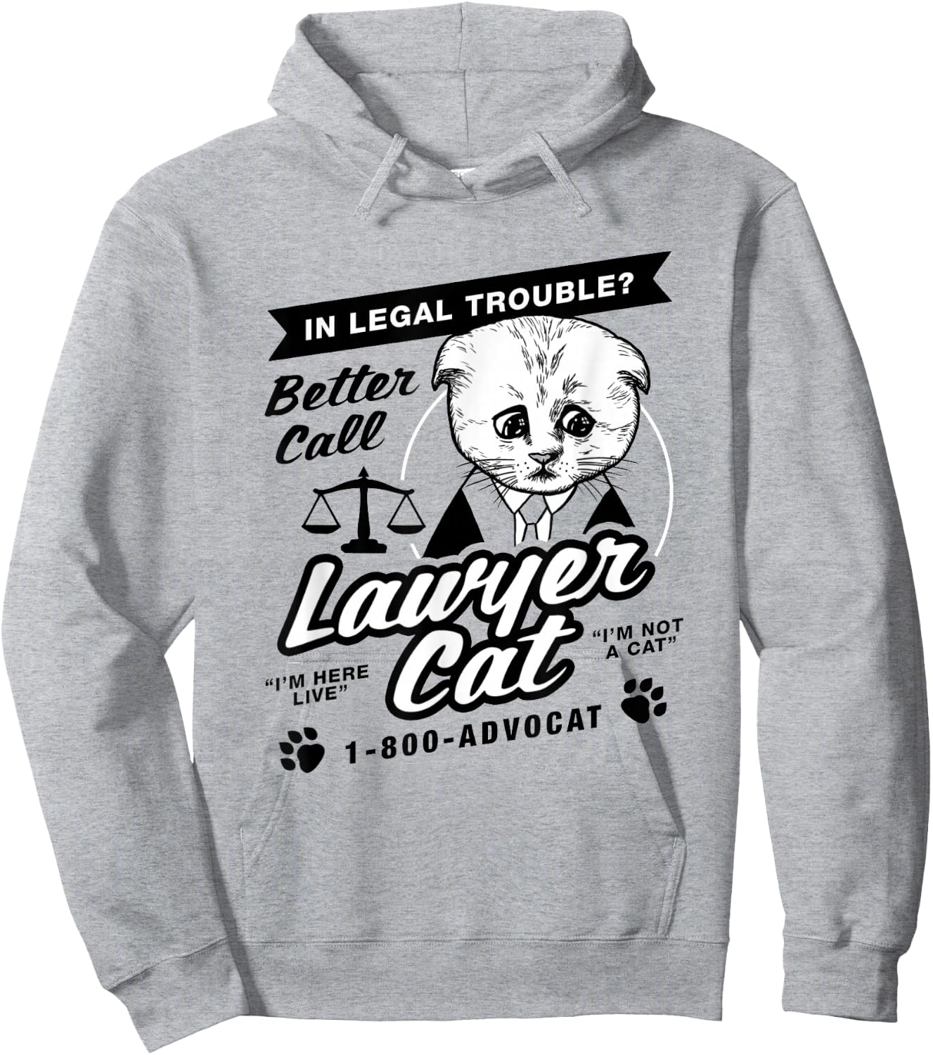 Better Call Lawyer Cat Hoodie - Hoodie | Ash