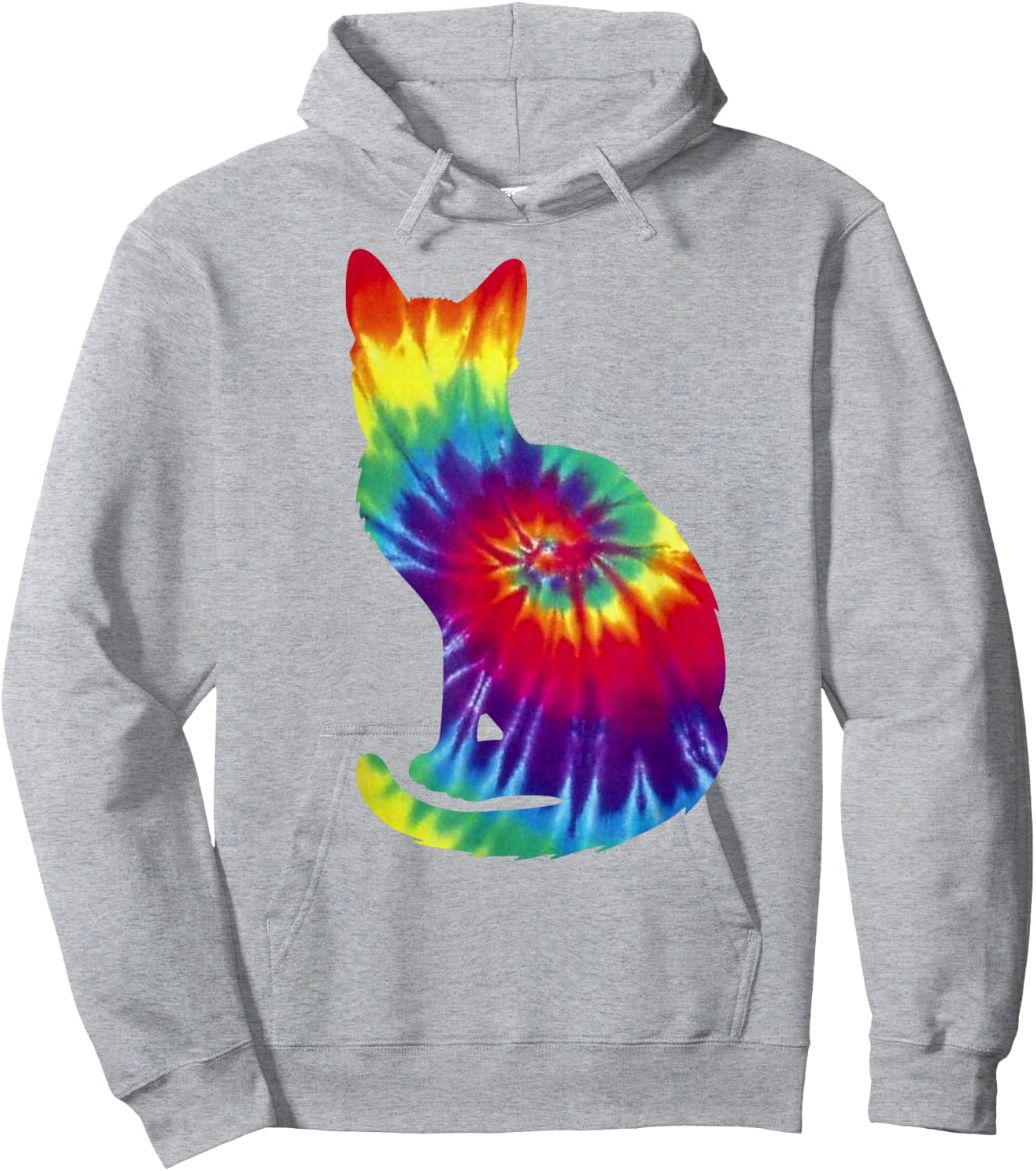 Tie Dye Cat Shirt | Colorful Tye Dye Kitten Hoodie - Hoodie | Ash