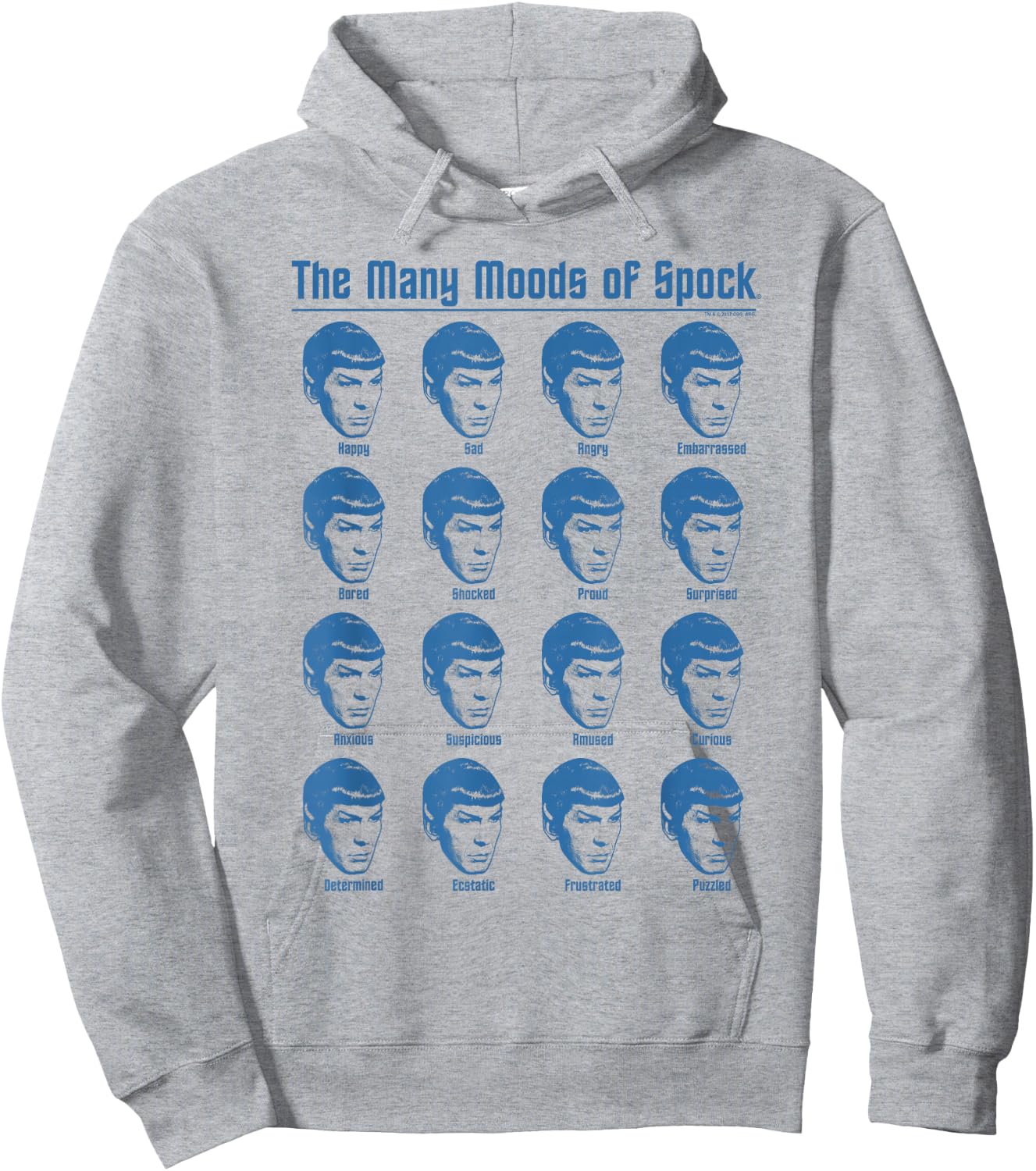 Star Trek Many Moods of Spock Hoodie - Hoodie | Ash