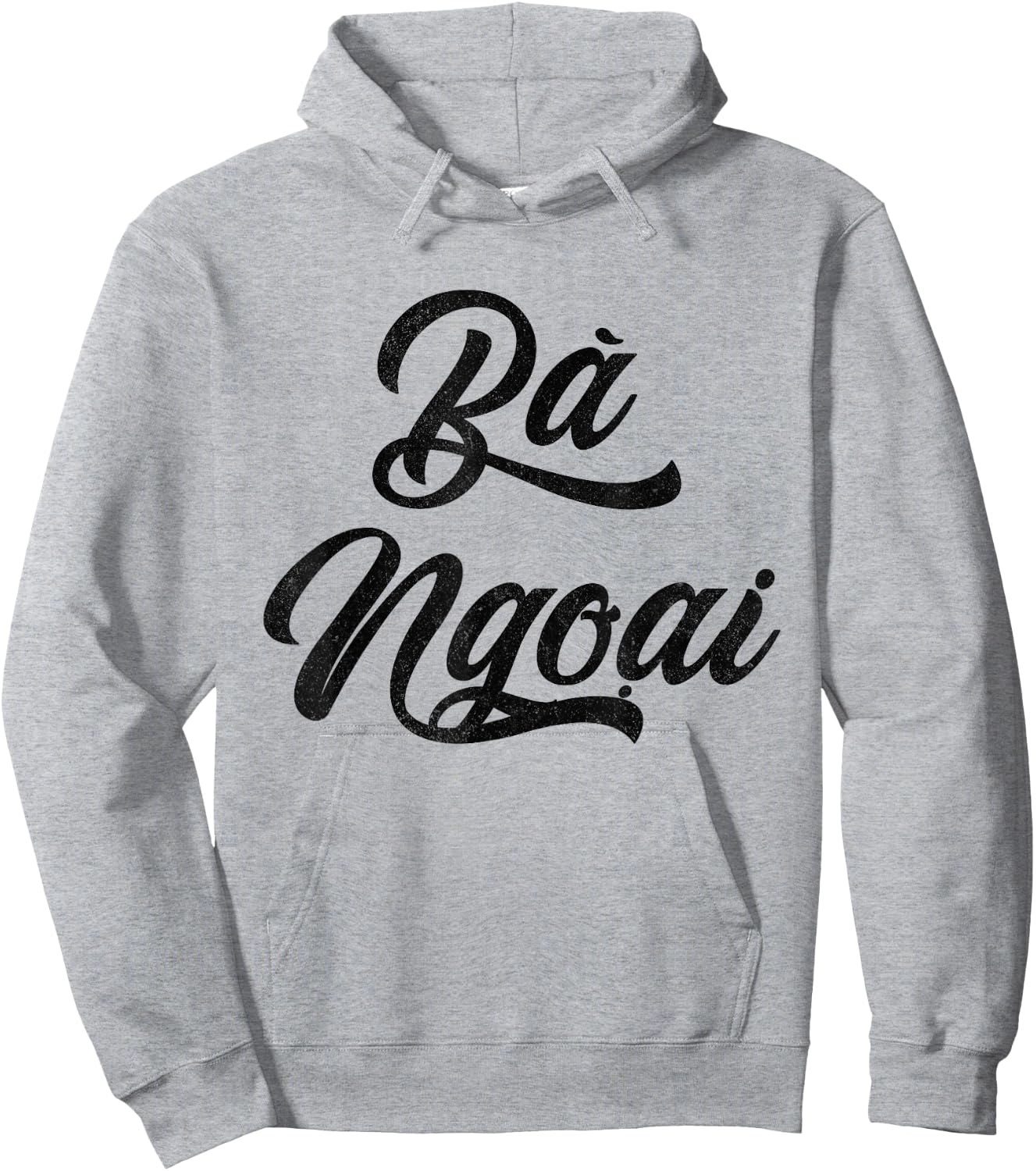 Caligraphy Ba Ngoai Text | Vietnamese Grandma Hoodie - Hoodie | Ash