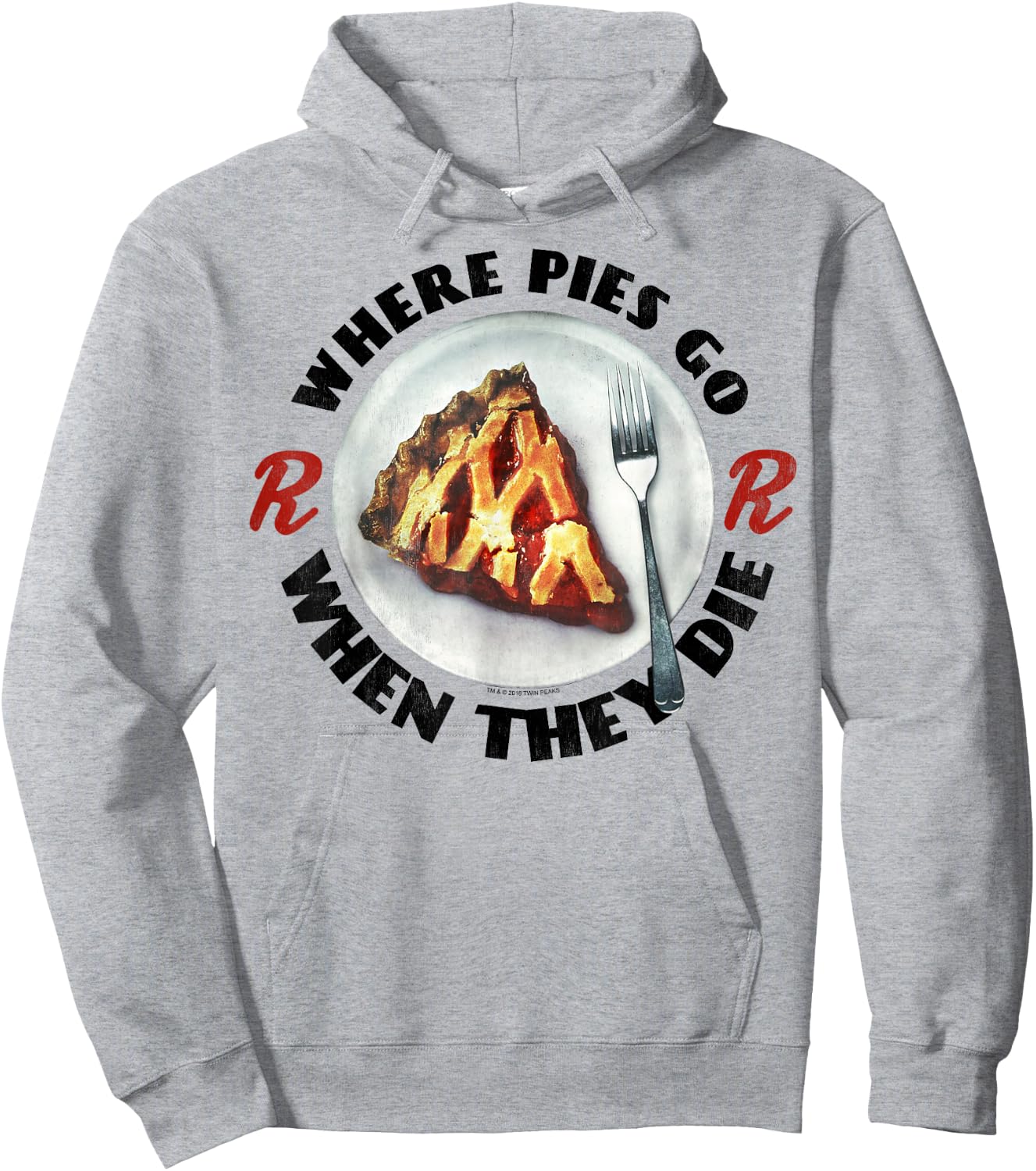 Twin Peaks Where Pies Go Die On A Plate Graphic Hoodie - Hoodie | Ash