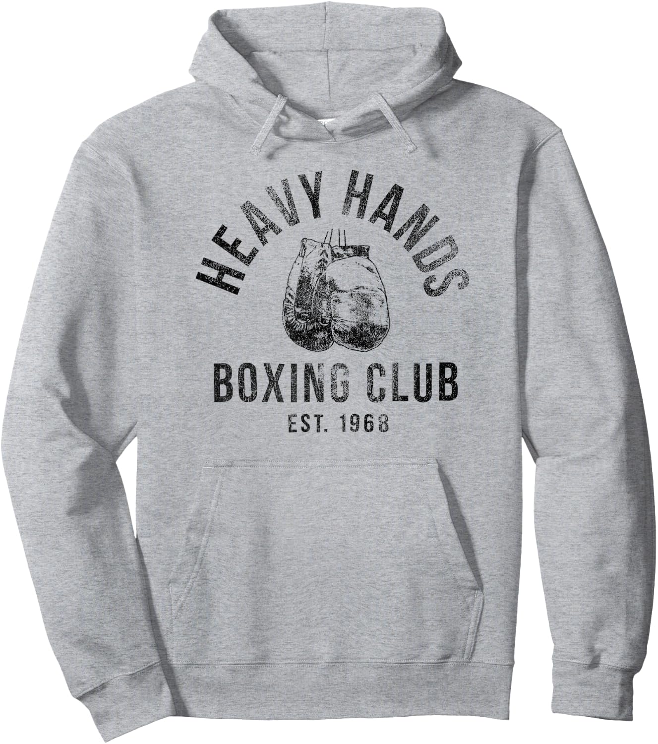 Trendy Heavy Hands Boxing Club Logo Hoodie - Hoodie | Ash