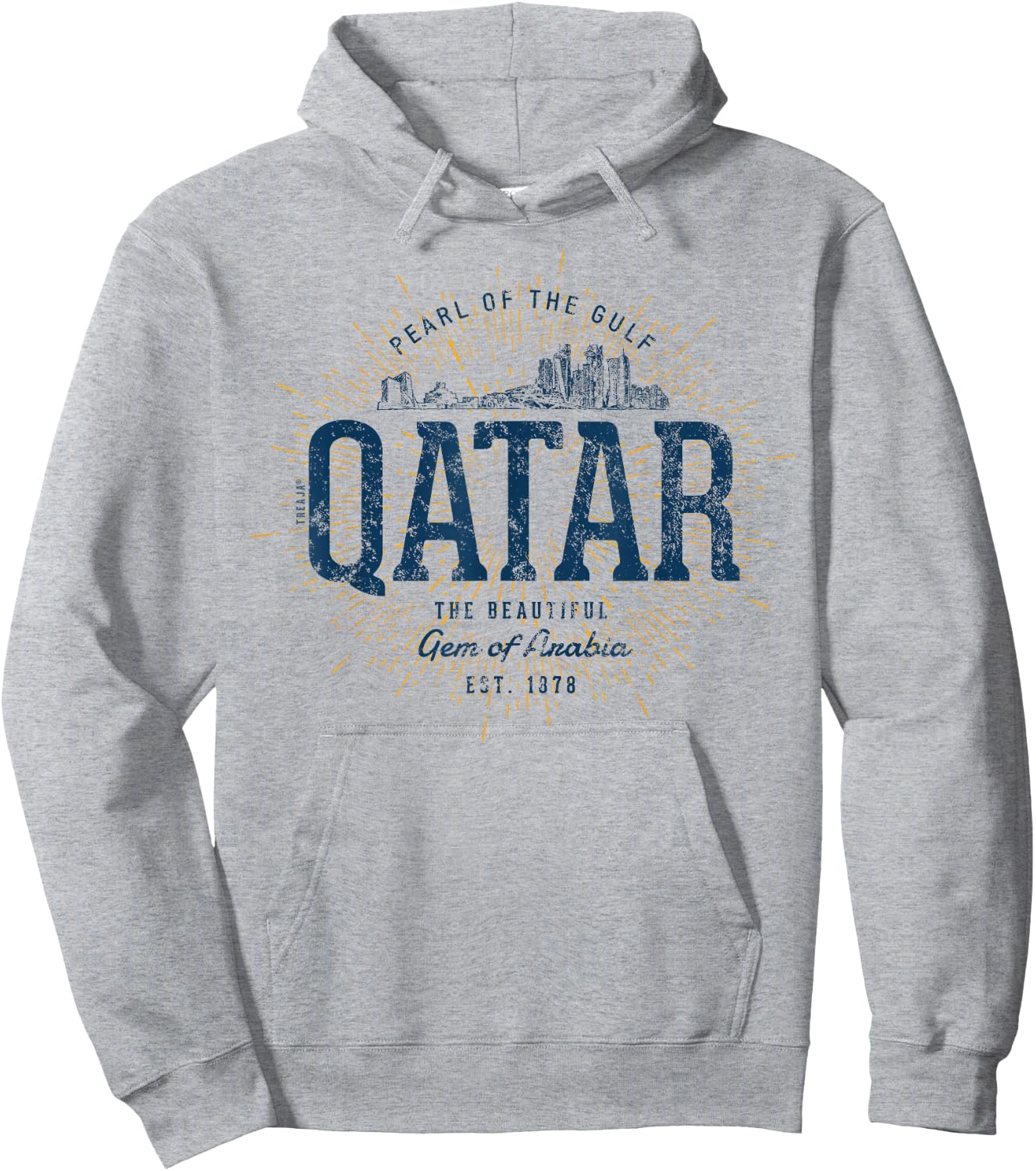 Retro Style Vintage Qatar Hoodie - Hoodie | Ash