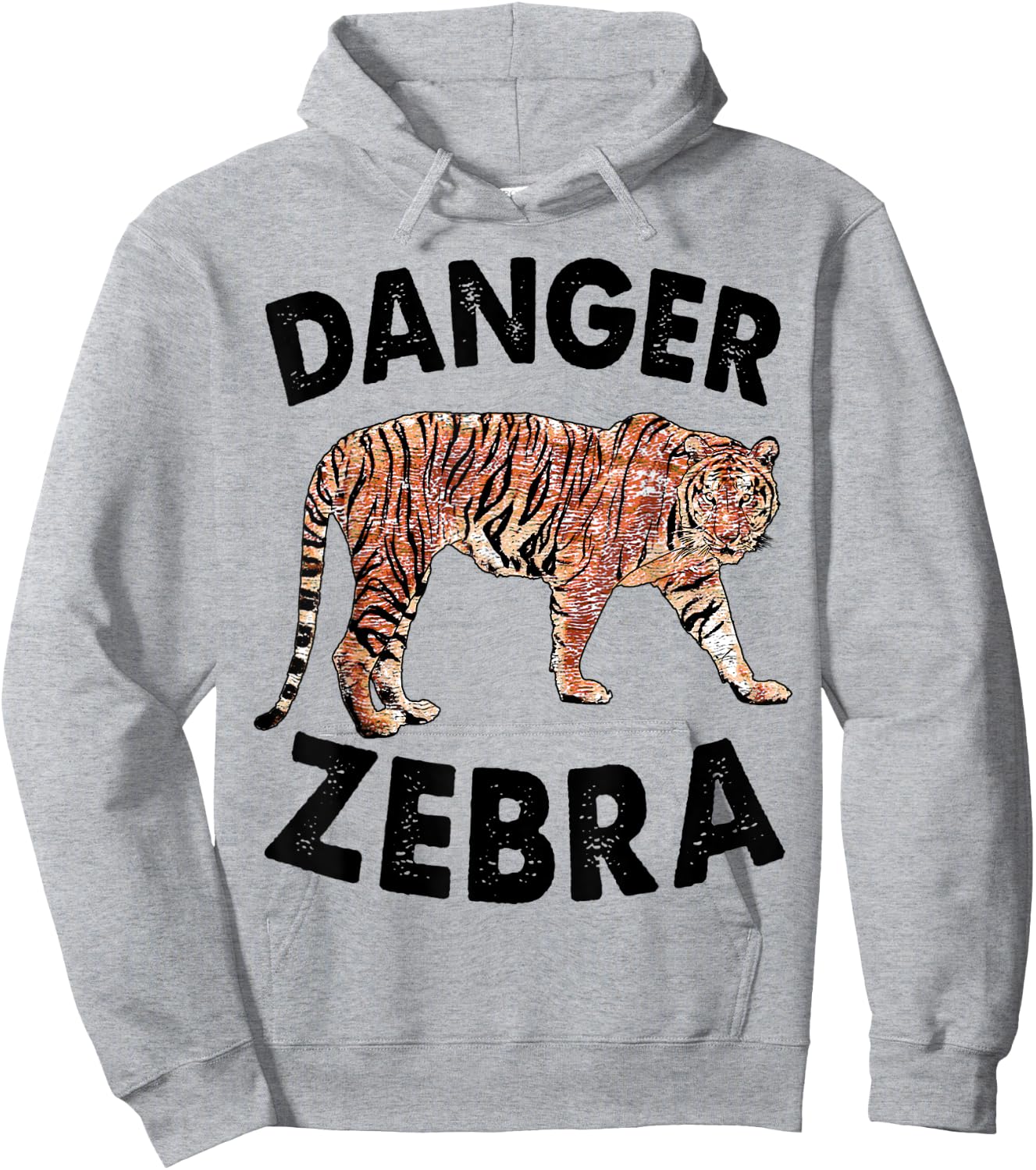Danger Zebra Funny Women Tiger Face Animal Hoodie - Hoodie | Ash
