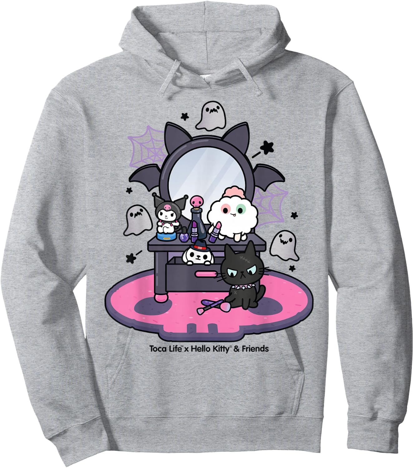 Toca Life x Hello Kitty & Friends Kuromi Vanity Hoodie - Hoodie | Ash