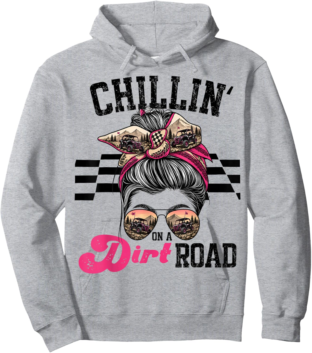 Chillin On Dirt Road Funny Girl UTV Hoodie - Hoodie | Ash