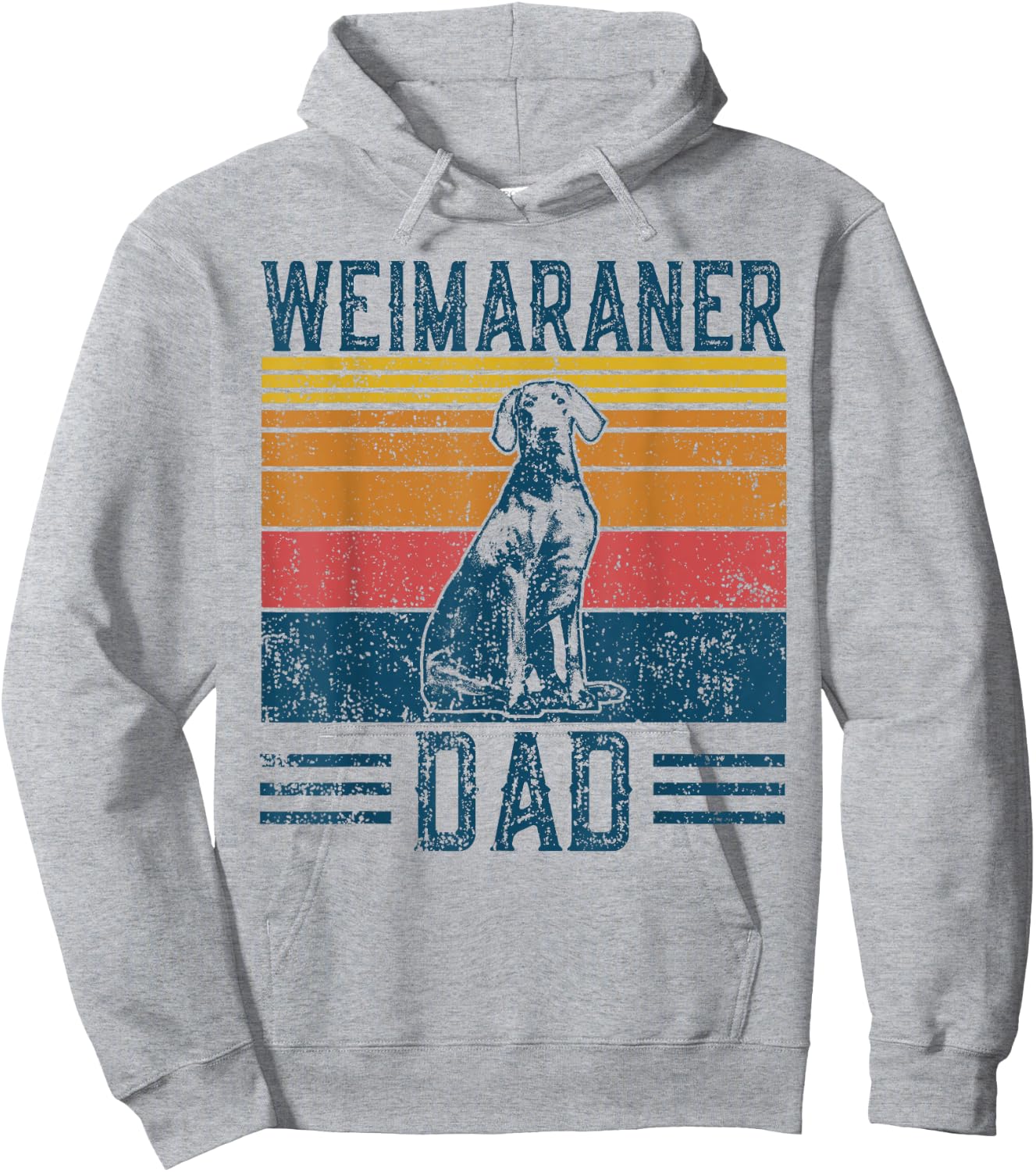 Dog Weimeraner Dad - Vintage Weimaraner Papa Hoodie - Hoodie | Ash