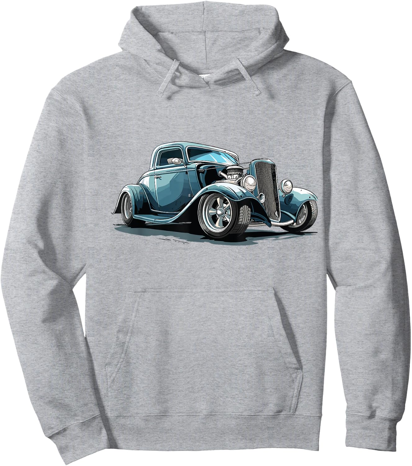 Classic Hotrod Retro Car Illustration Hotrod Hoodie - Hoodie | Ash
