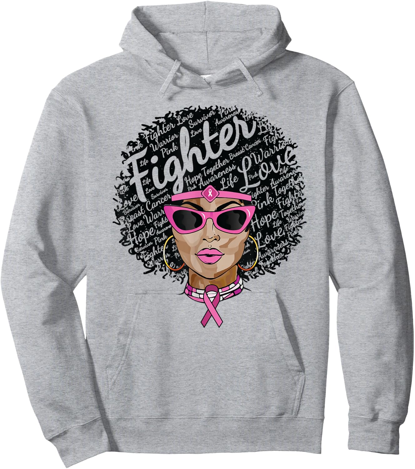 Breast Cancer Shirt African American Hoodie - Hoodie | Ash