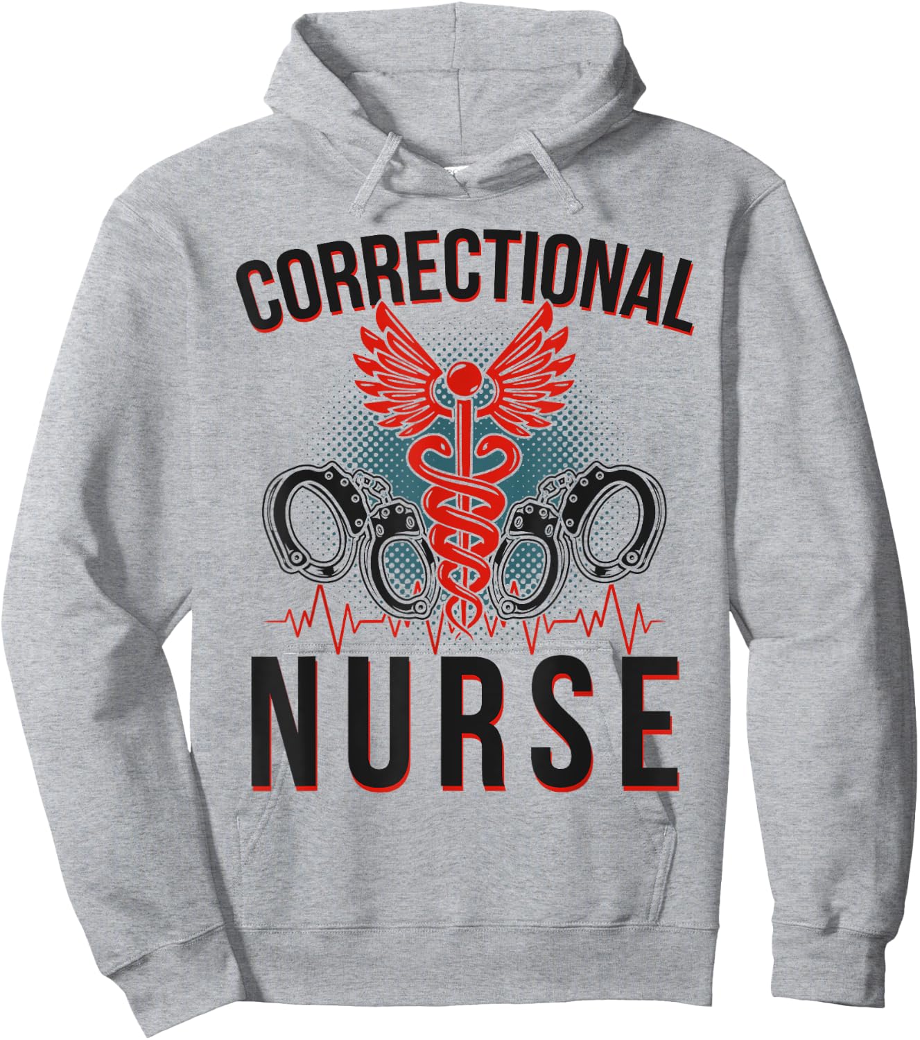 Corrections Nurse Caduceus Correctional Nurse Hoodie - Hoodie | Ash
