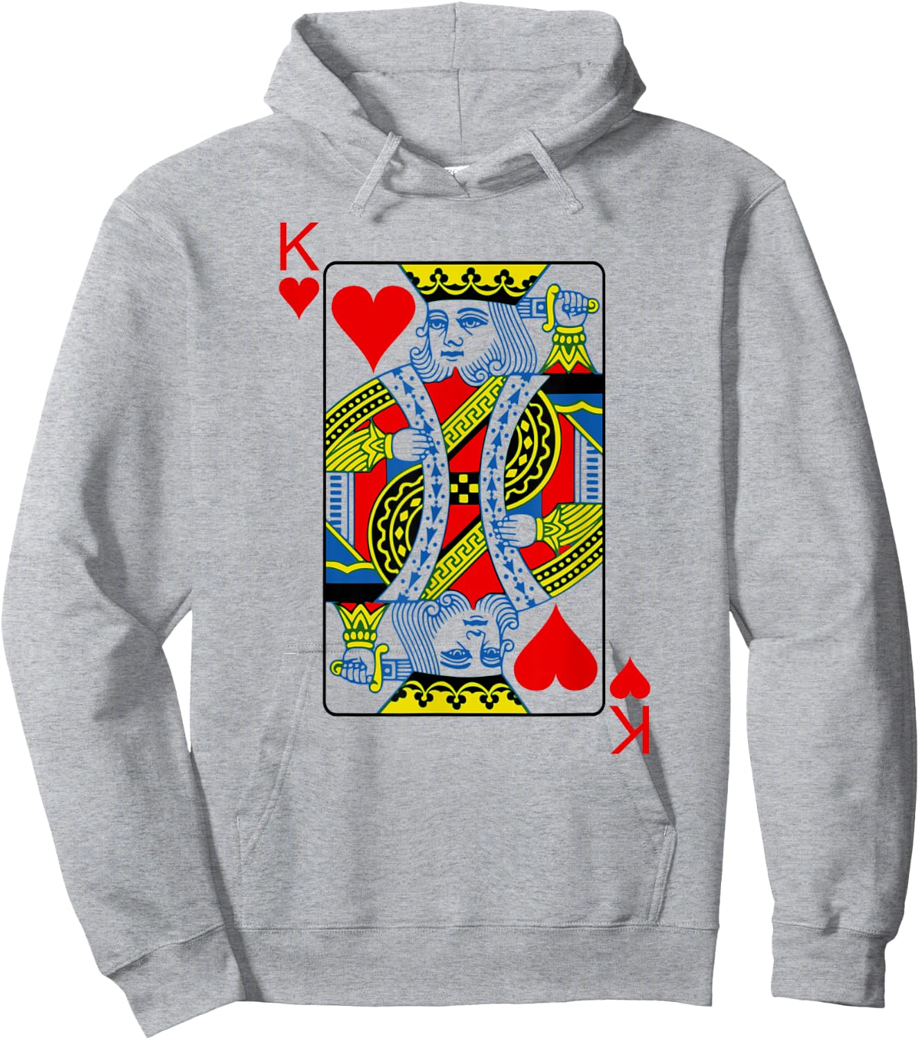 King Of Hearts Playing Cards Poker Hoodie - Hoodie | Ash
