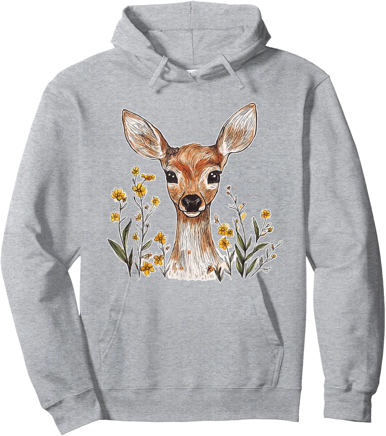 Cute Deer Fawn Cute Hoodie - Hoodie | Ash