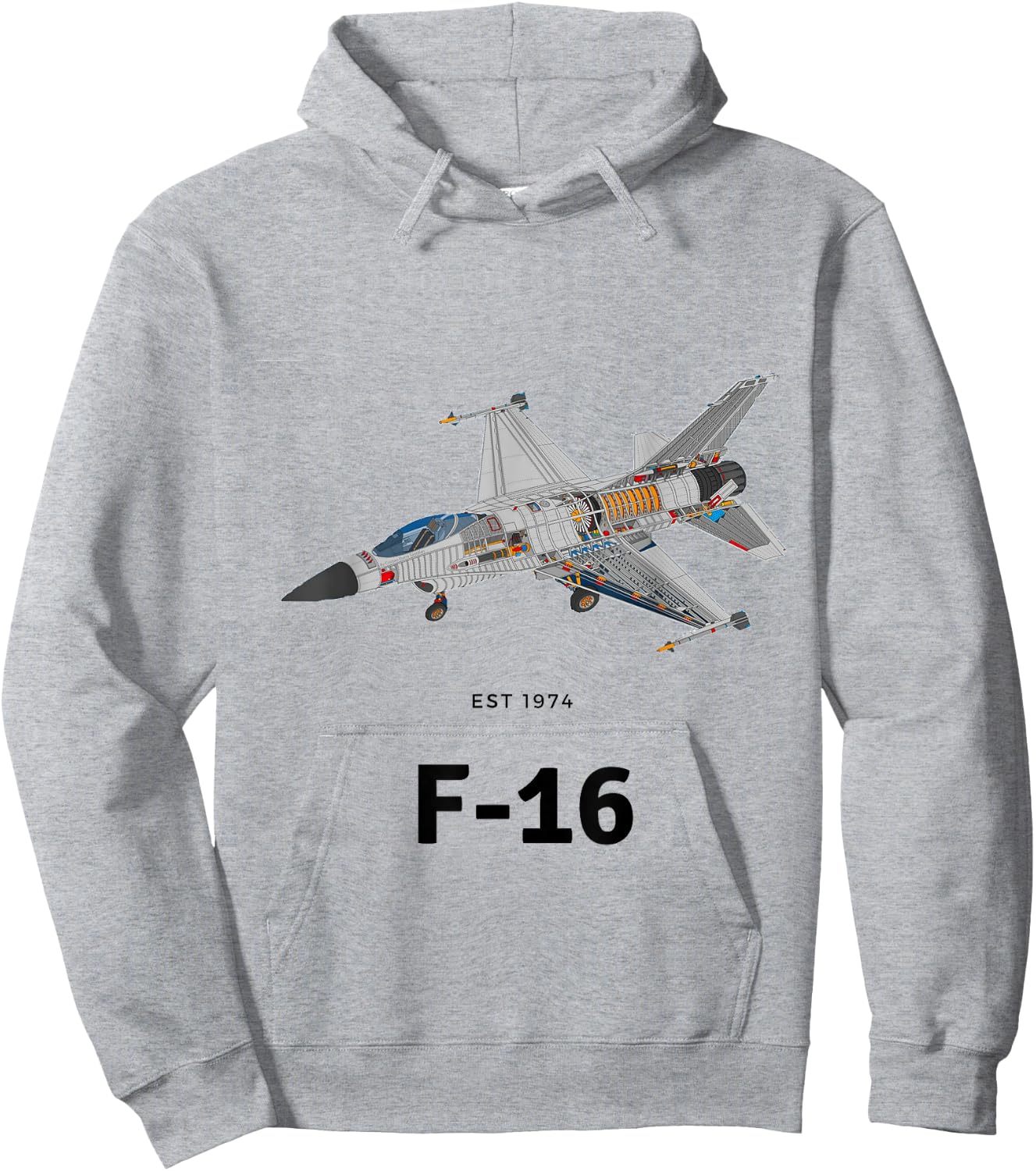 F-16 Fighter Pilot Jet Plane War Plane T Shirt Hoodie - Hoodie | Ash