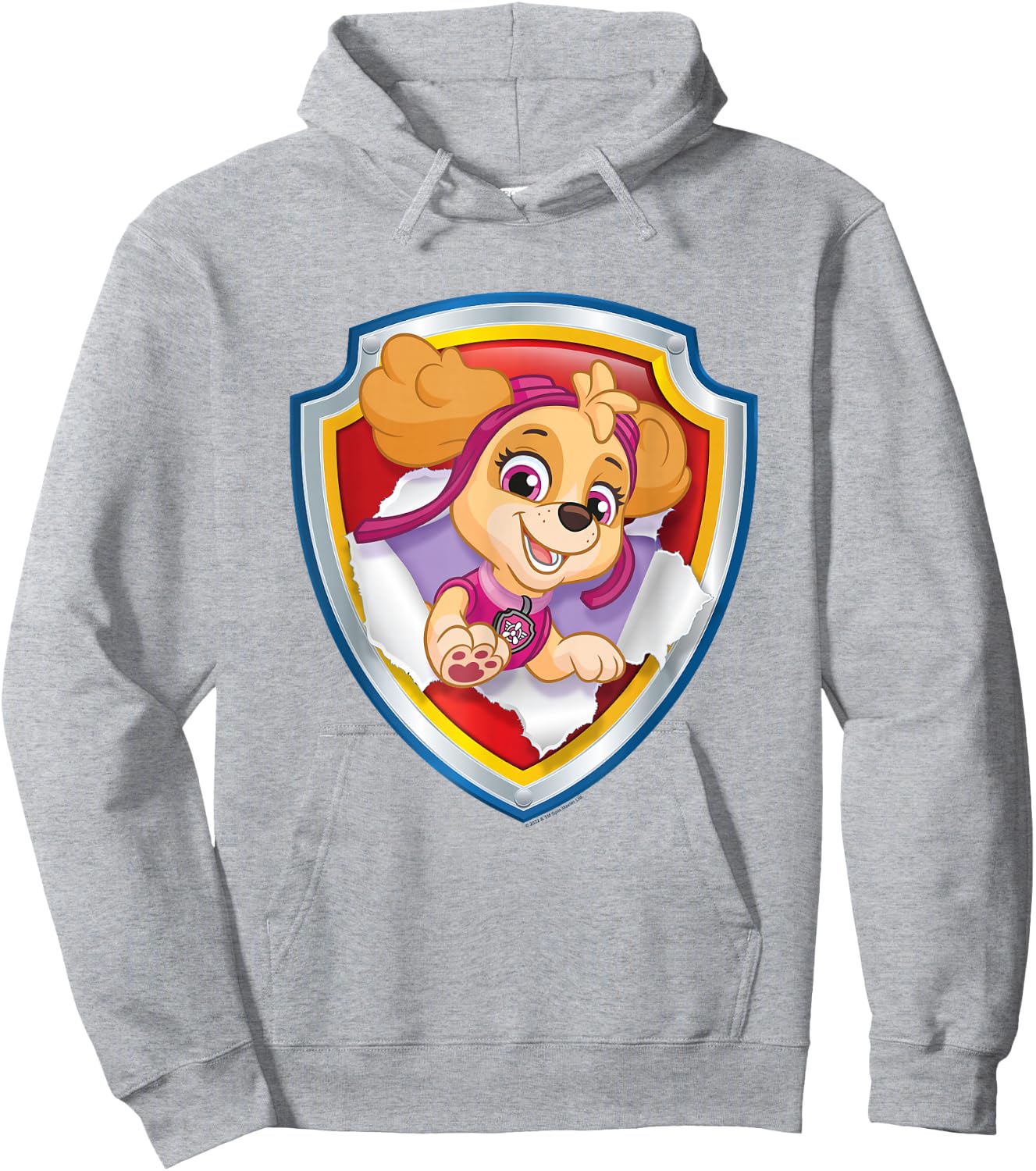 Paw Patrol Skye Torn Badge Hoodie - Hoodie | Ash