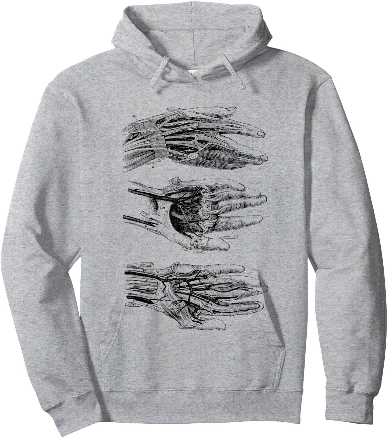Arteries of the Human Hand Vintage Anatomy Hoodie - Hoodie | Ash