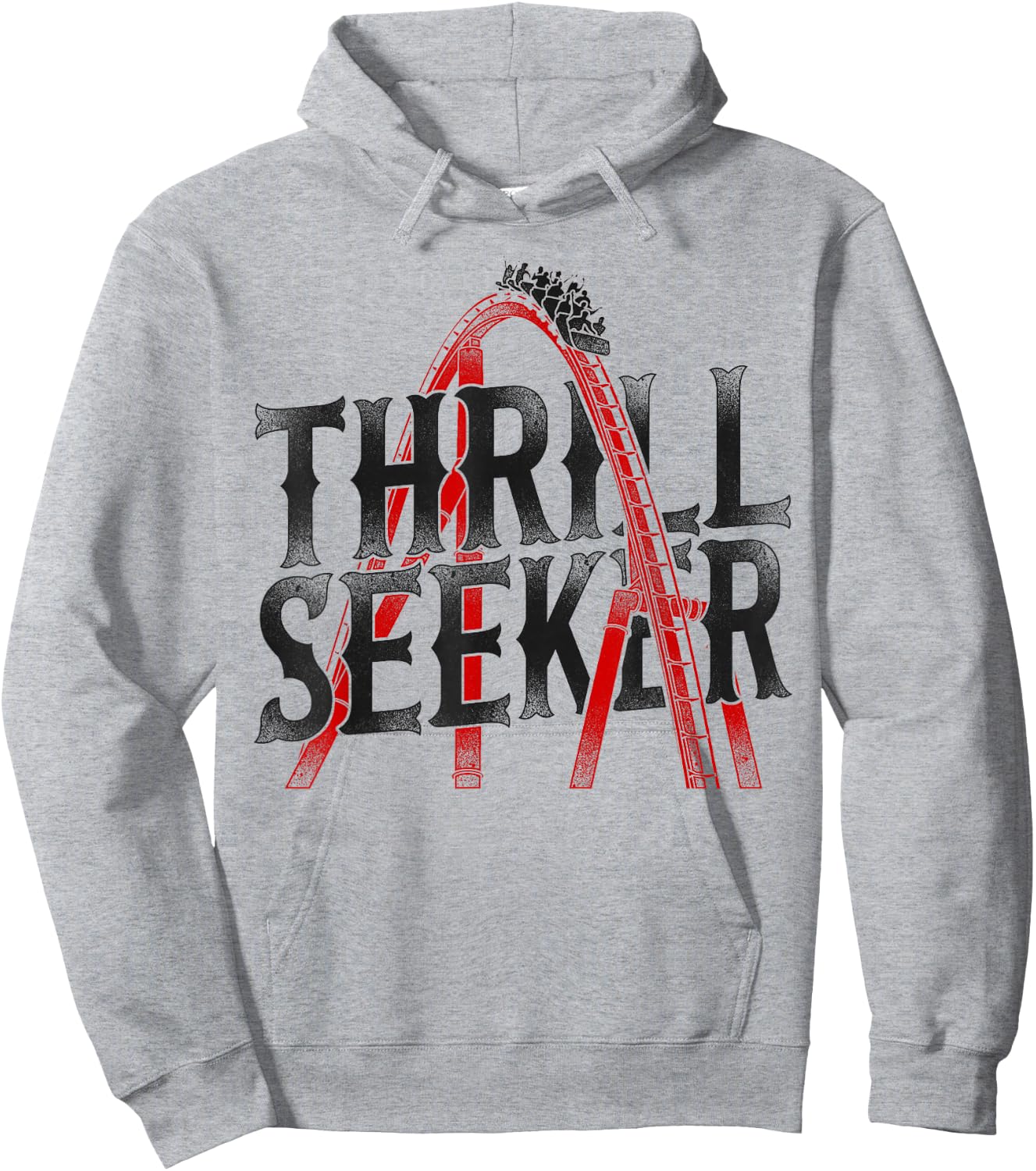 Roller Coaster Vintage Thrill Seeker Hoodie - Hoodie | Ash