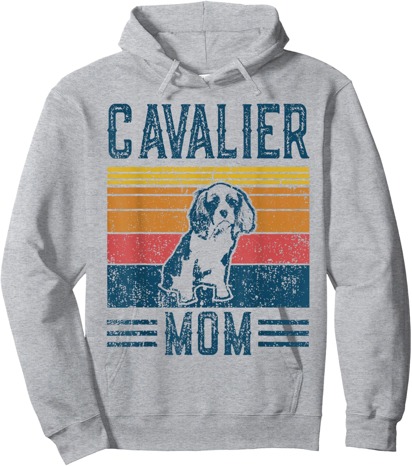 Dog Cavalier Mom - Vintage Cavalier Mom Small Hoodie - Hoodie | Ash
