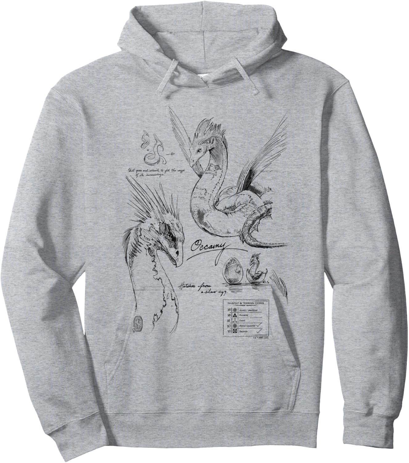 Fantastic Beasts Occamy Profile Poster Hoodie - Hoodie | Ash