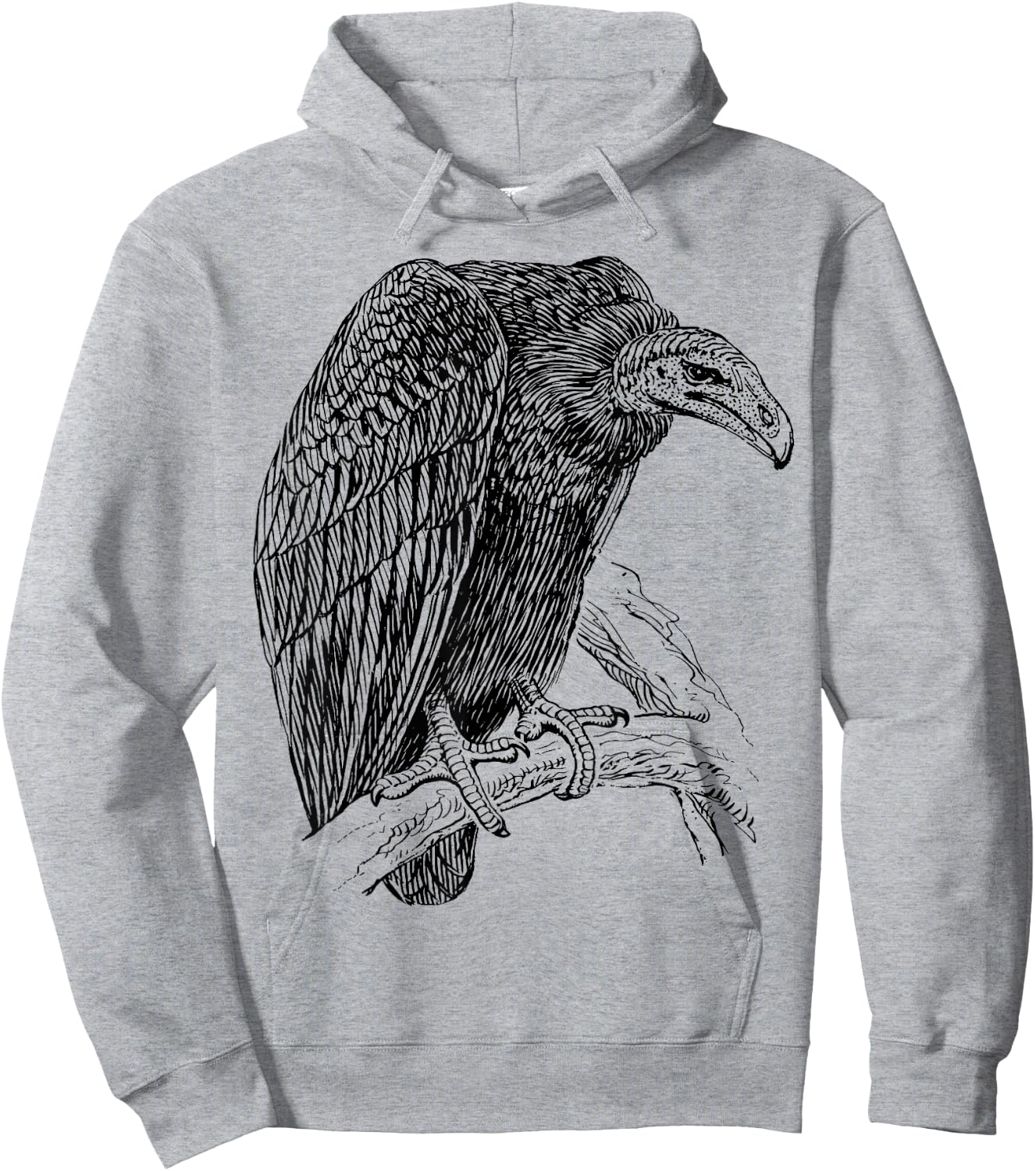 Turkey Vulture Bird Perched Hoodie - Hoodie | Ash