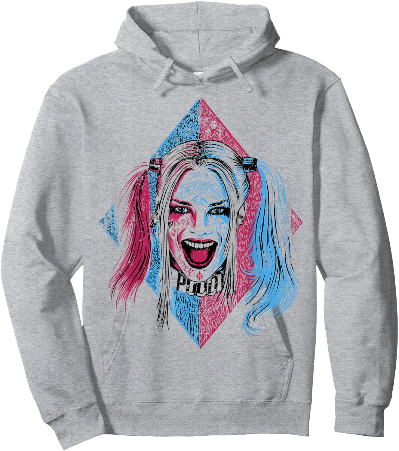 DC Suicide Squad Harley Quinn Lil Face Hoodie - Hoodie | Ash