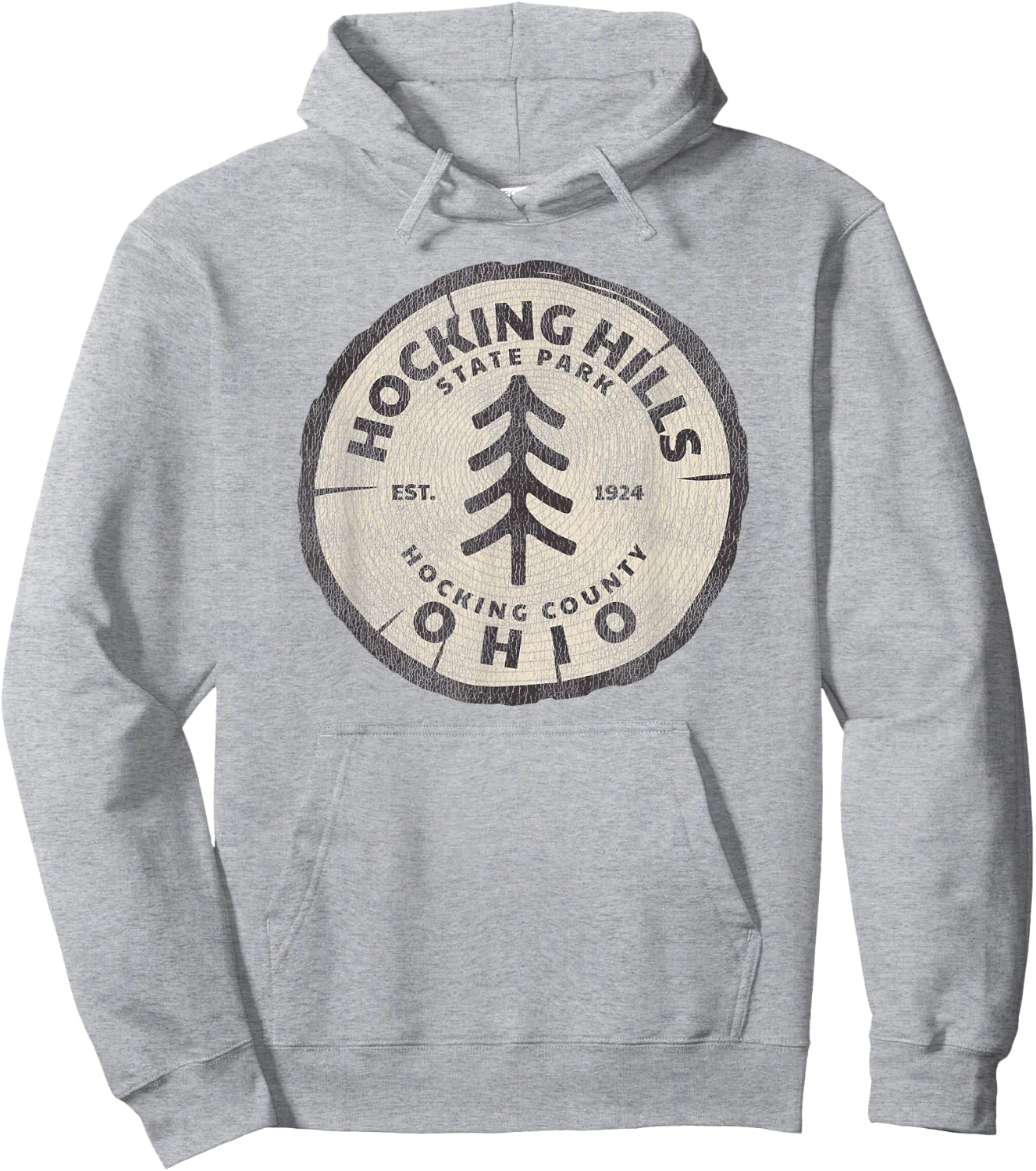 Retro Hocking Hills State Park Souvenir Hoodie - Hoodie | Ash