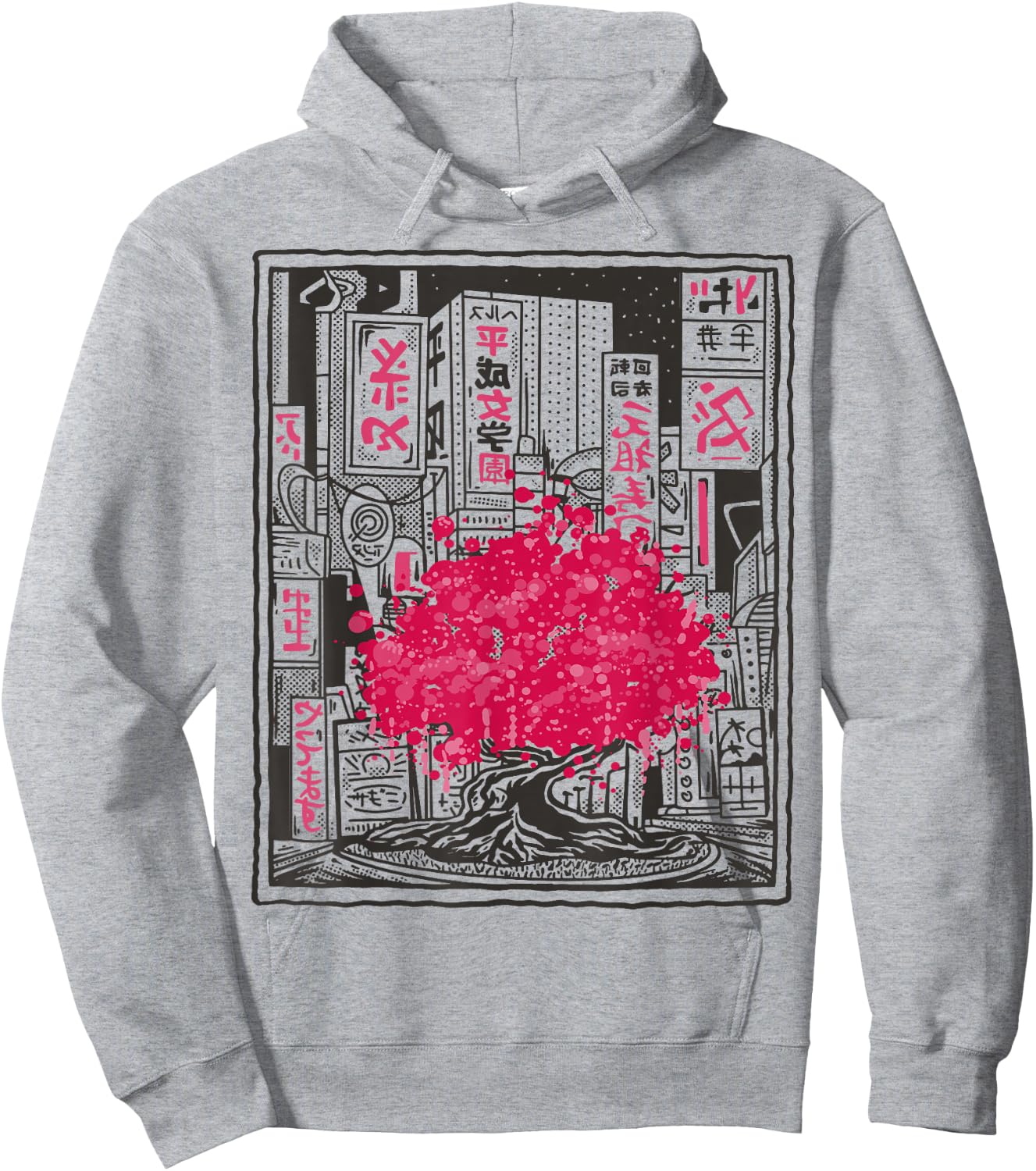 Japanese Cherry Blossom Tree City Sakura Hoodie - Hoodie | Ash