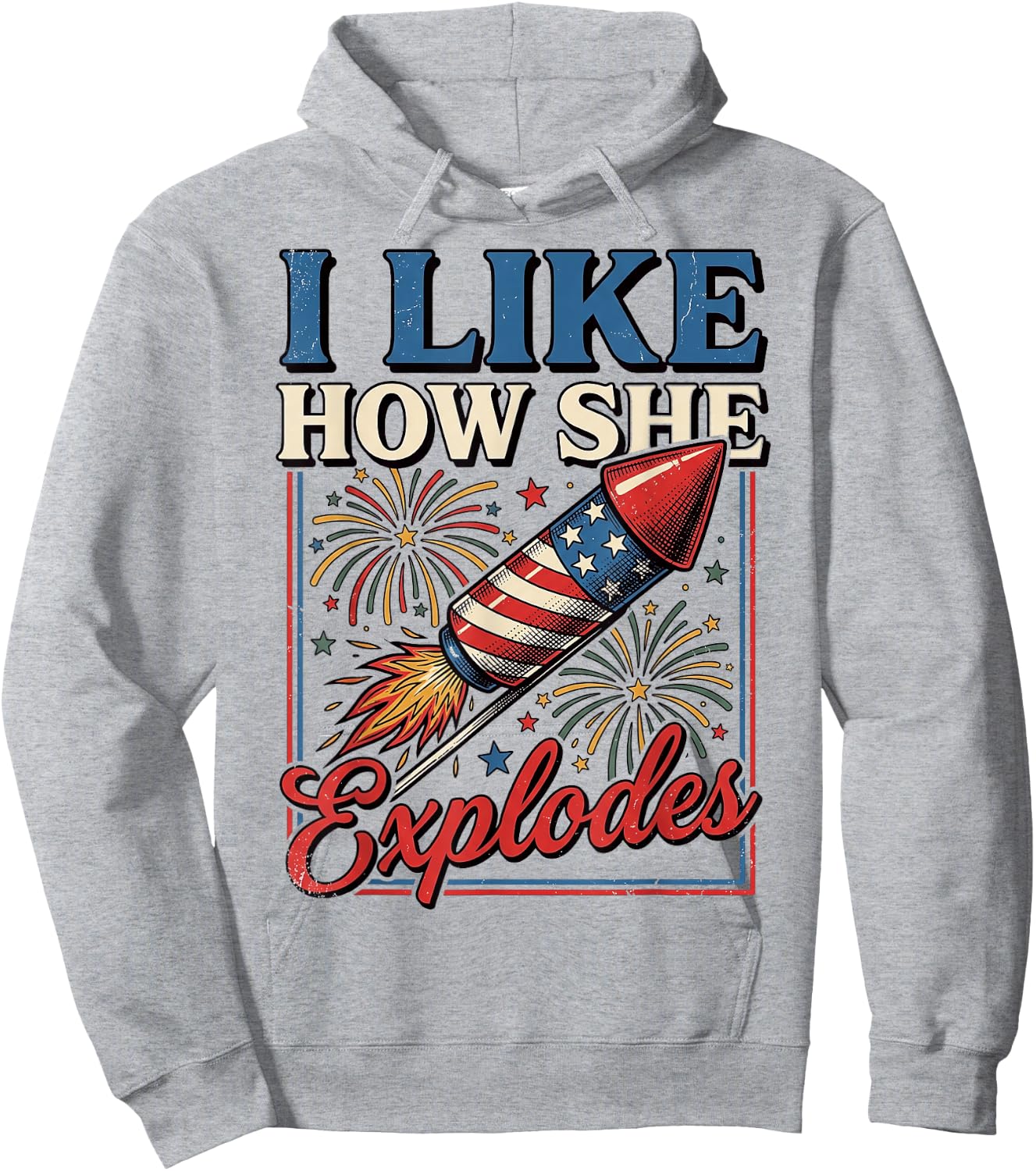 I Like How She Explodes 4th of July Couples Men Hoodie - Hoodie | Ash