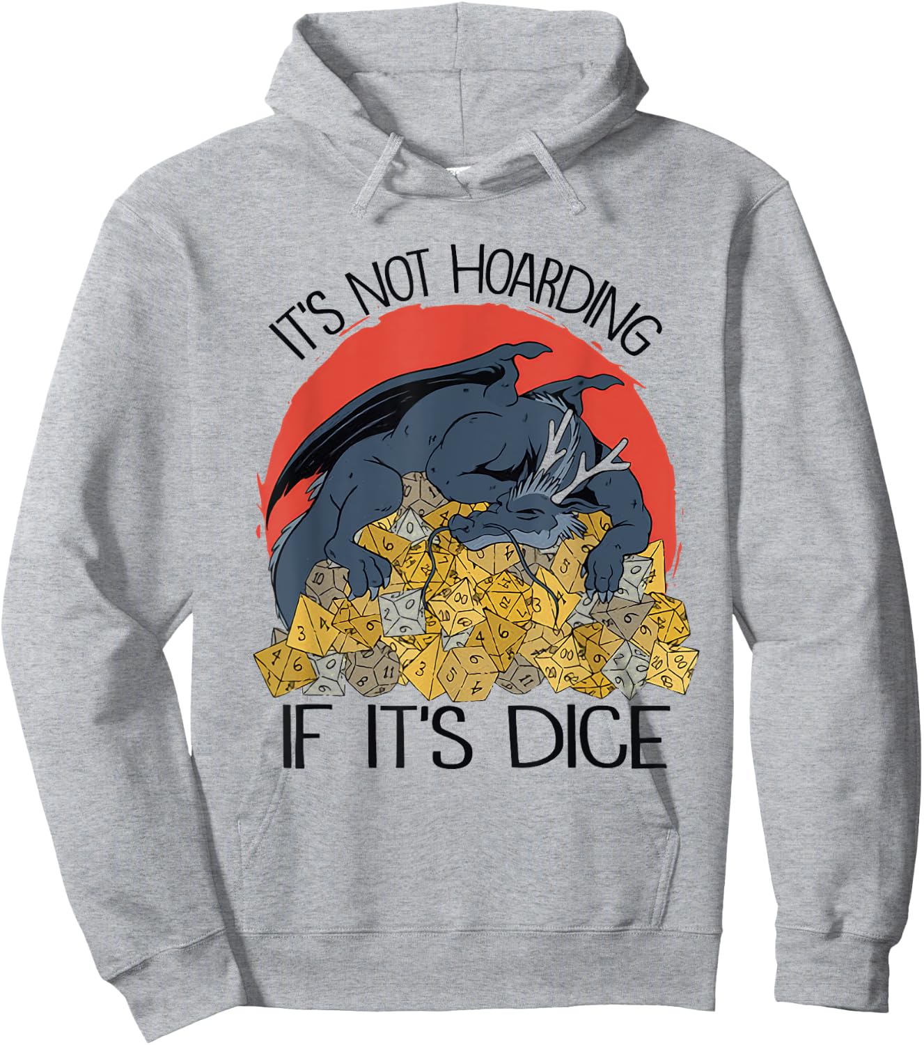 Vintage It's Not Hoarding If It's Dice Dragon Hoodie - Hoodie | Ash