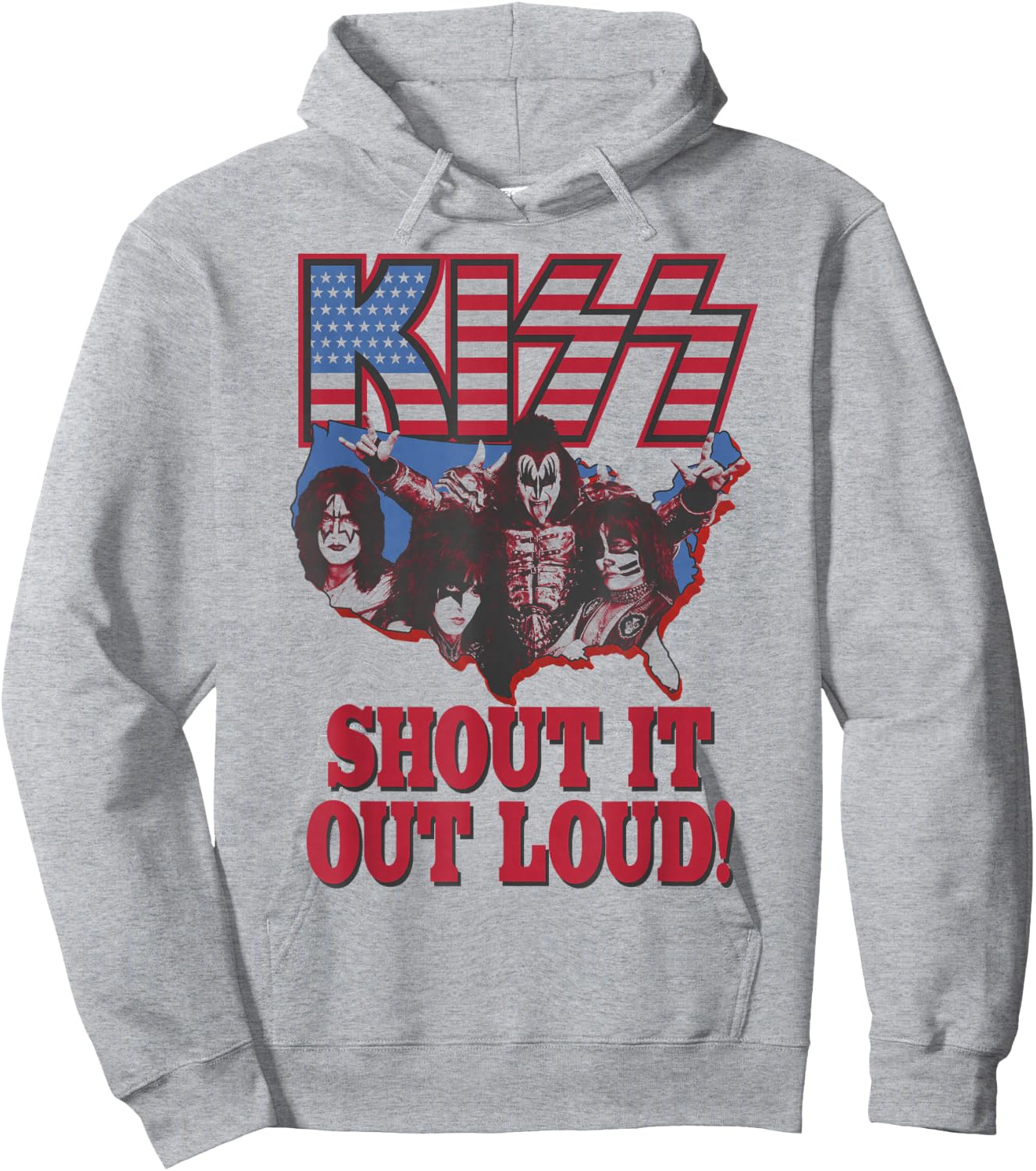 KISS - Shout It Out Loud USA Hoodie - Hoodie | Ash