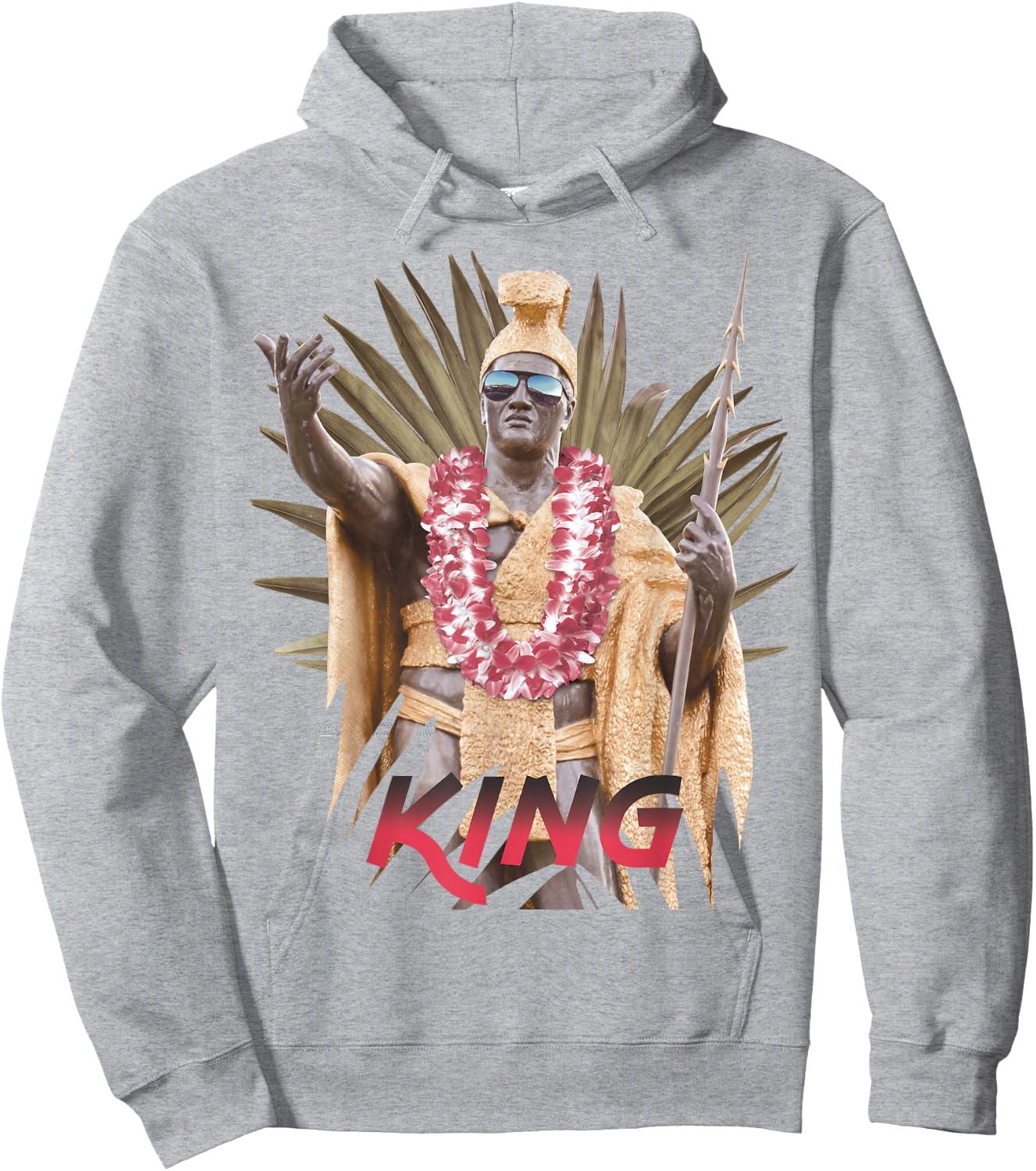 King of Hawaii Kamehameha Hoodie - Hoodie | Ash