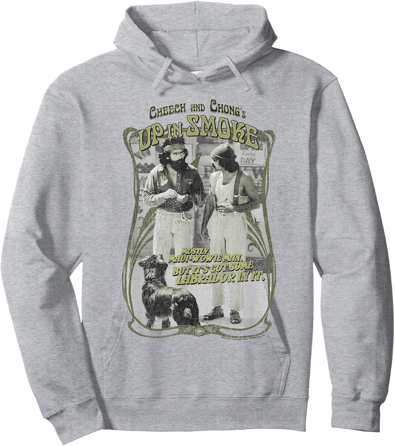 Up in Smoke Cheech and Chong Labrador Hoodie - Hoodie | Ash