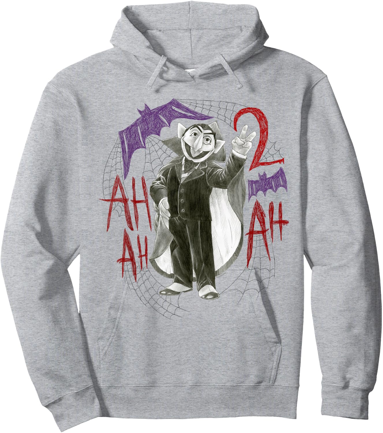 Sesame Street The Count 2Ah Ah Hoodie - Hoodie | Ash