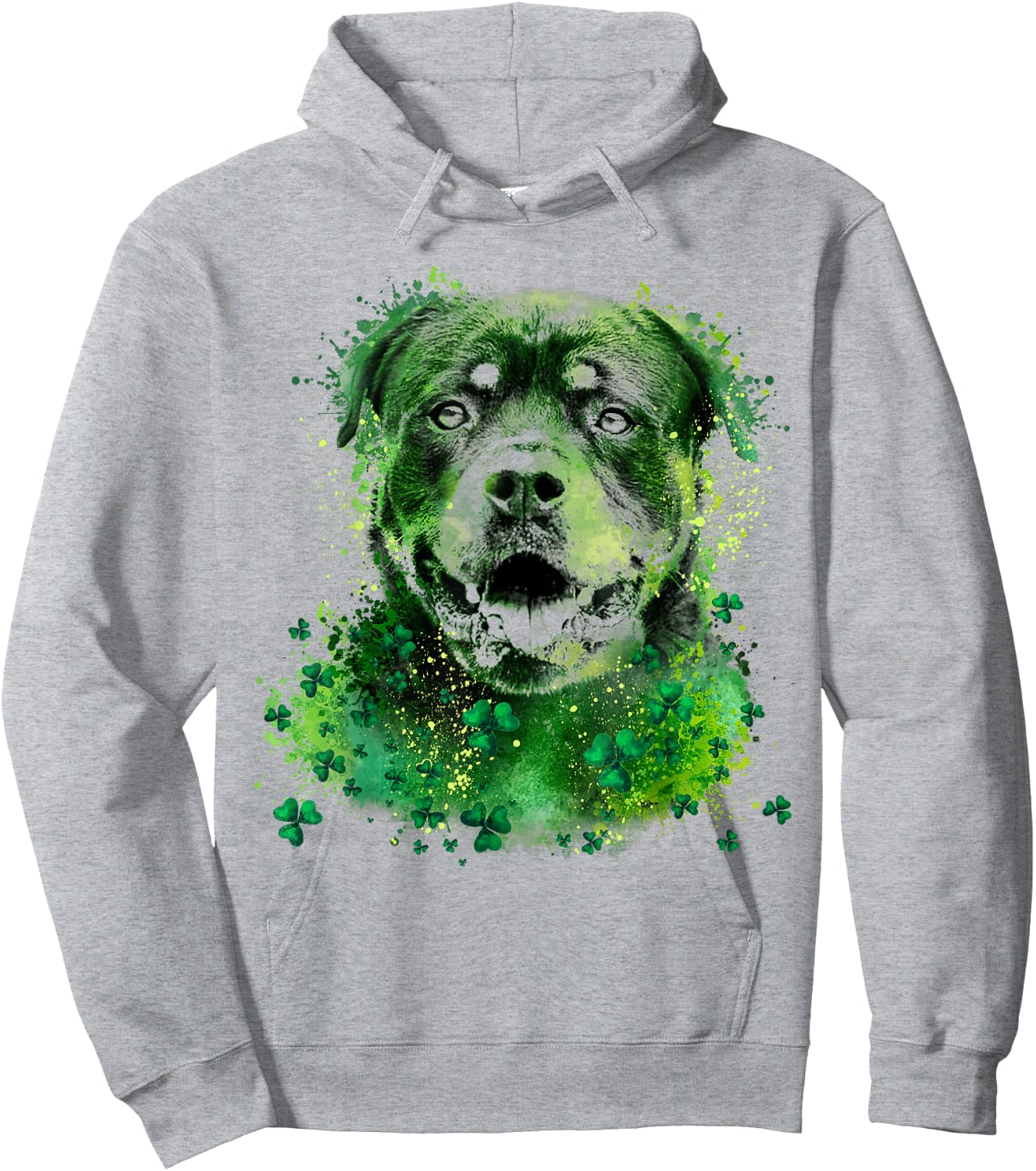 Irish Shamrock St Patrick's Day Rottweiler Cool Hoodie - Hoodie | Ash