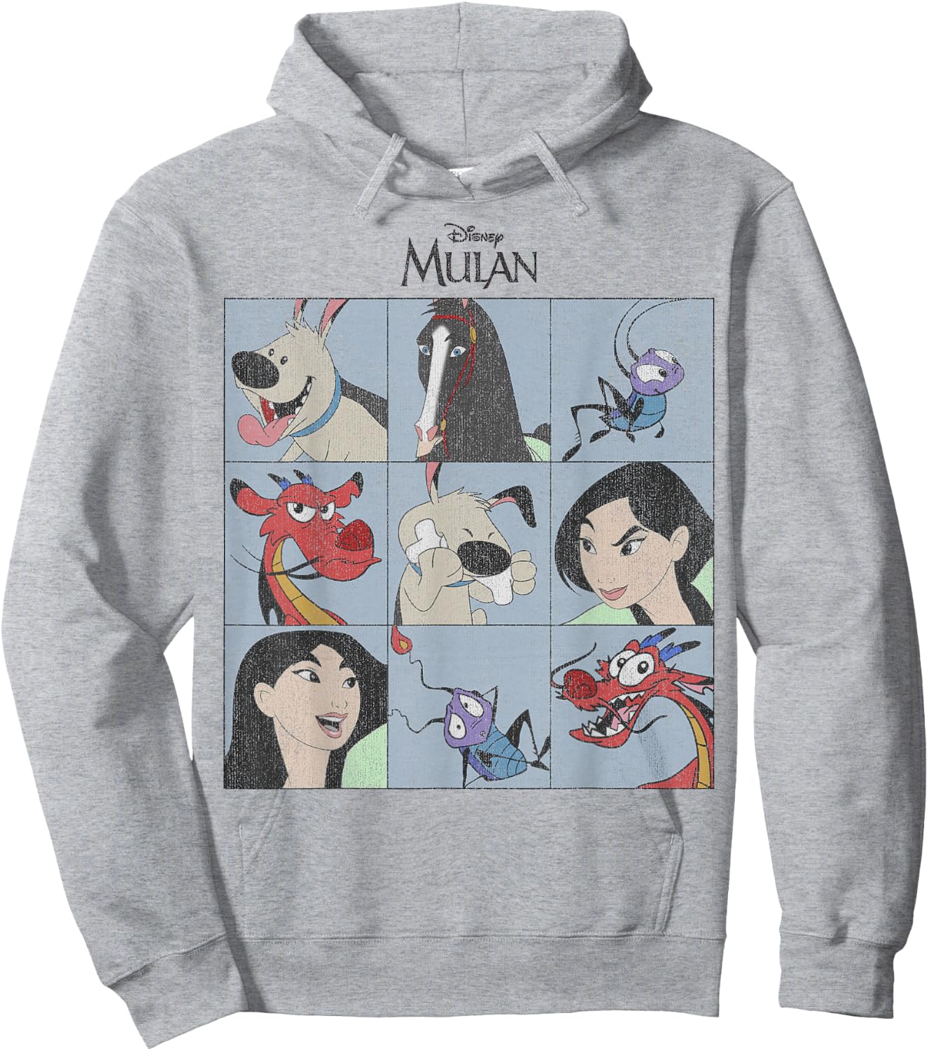 Disney Mulan Group Shot Panels Hoodie - Hoodie | Ash