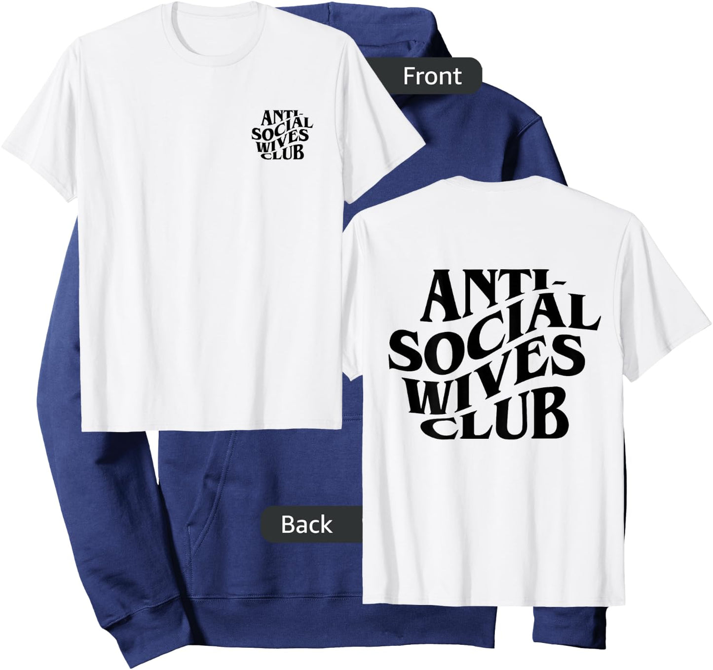 Anti social wives club mother's day funny wife Hoodie - Hoodie | Navy