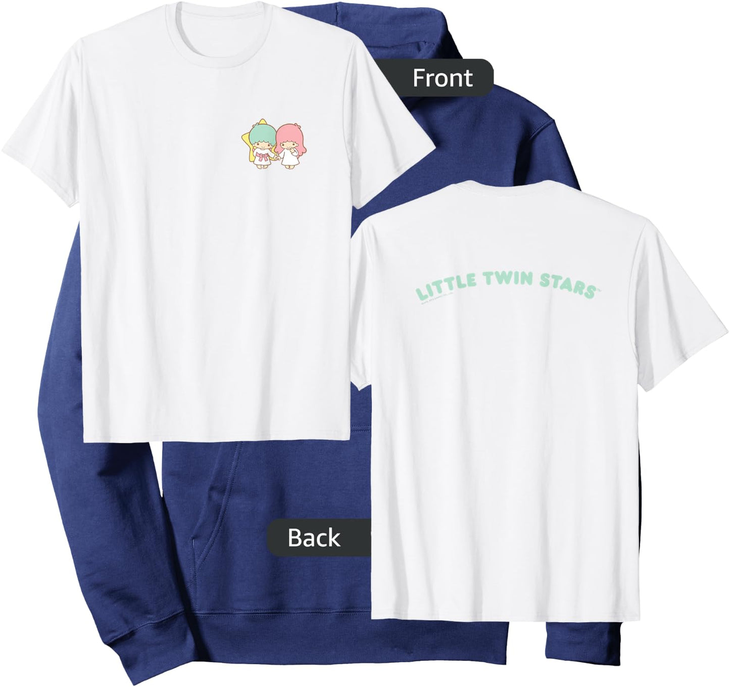 Little Twin Stars Front and Back Logo Shirt Hoodie - Hoodie | Navy
