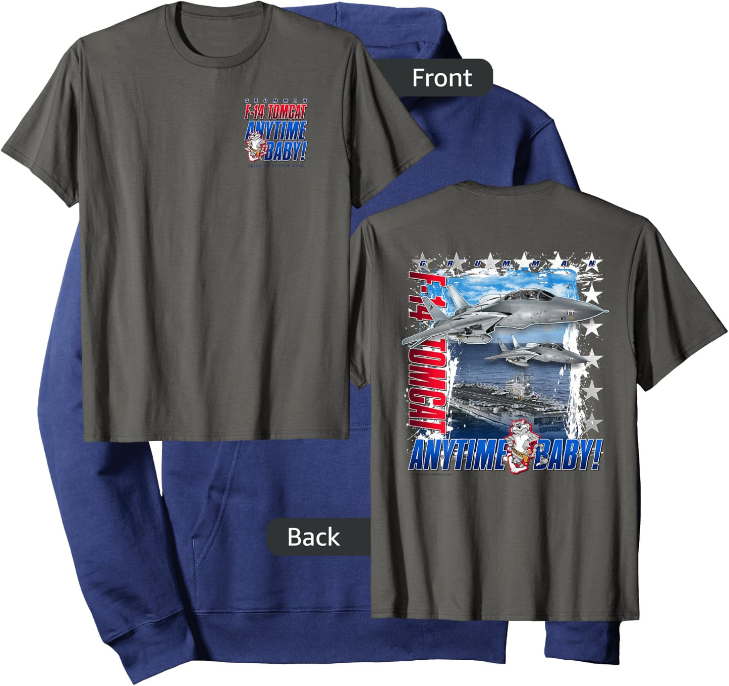 F-14 Tomcat Anytime Baby Jet 2 Sided Hoodie - Hoodie | Navy