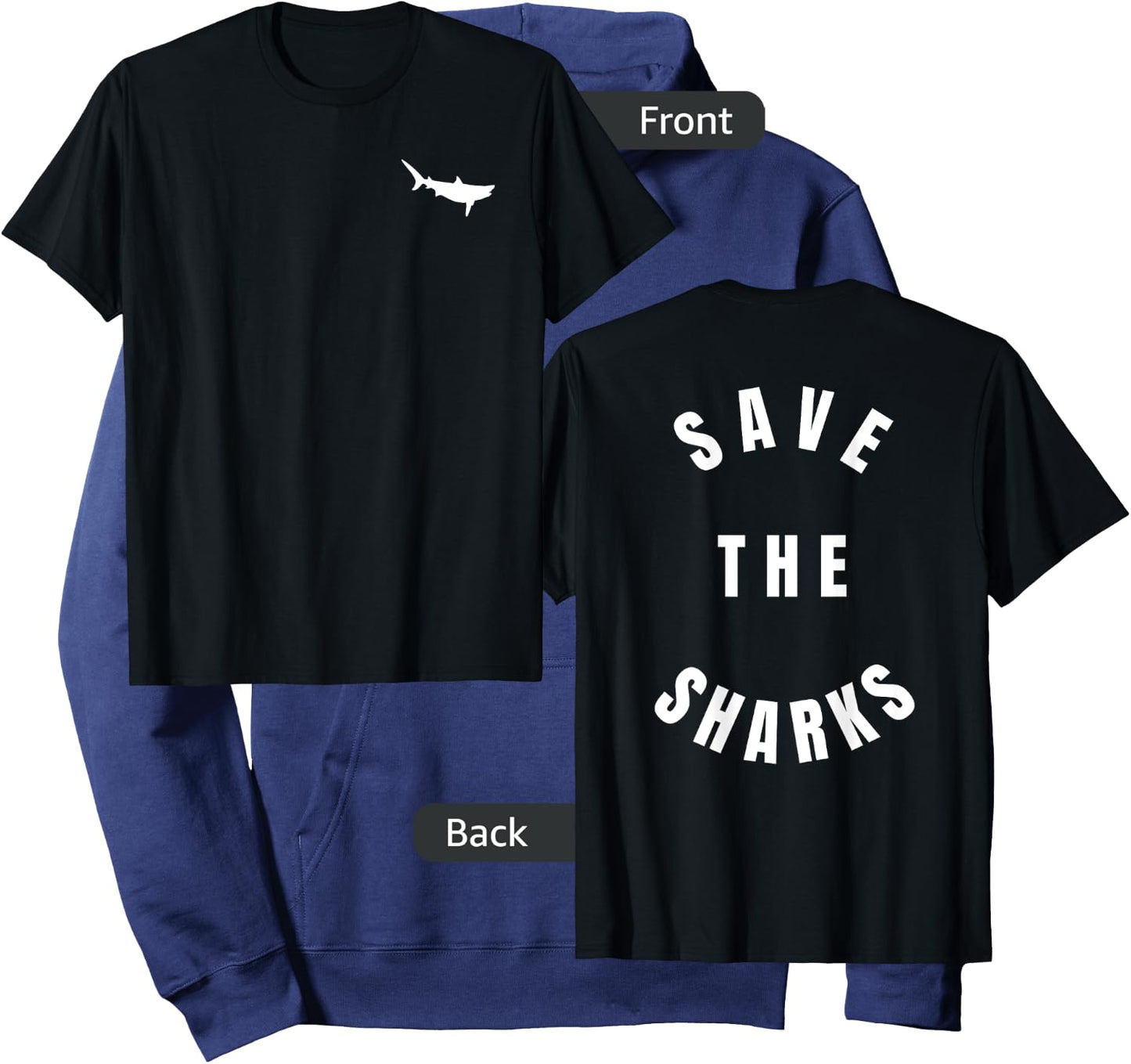Save The Sharks Shirt Shark Conservation Hoodie - Hoodie | Navy