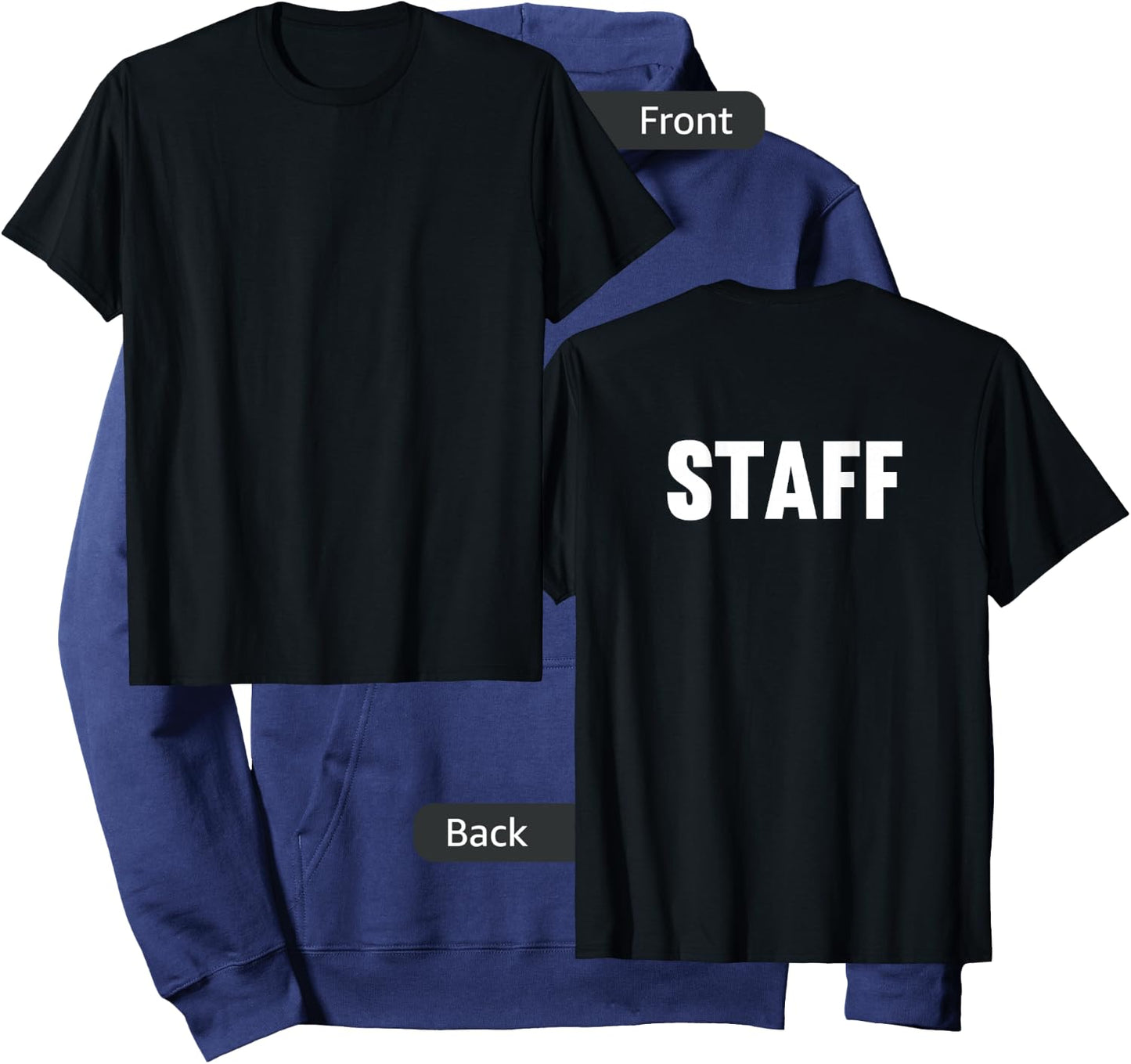 Staff Back Print, Wide Back Lettering, Staff Hoodie - Hoodie | Navy