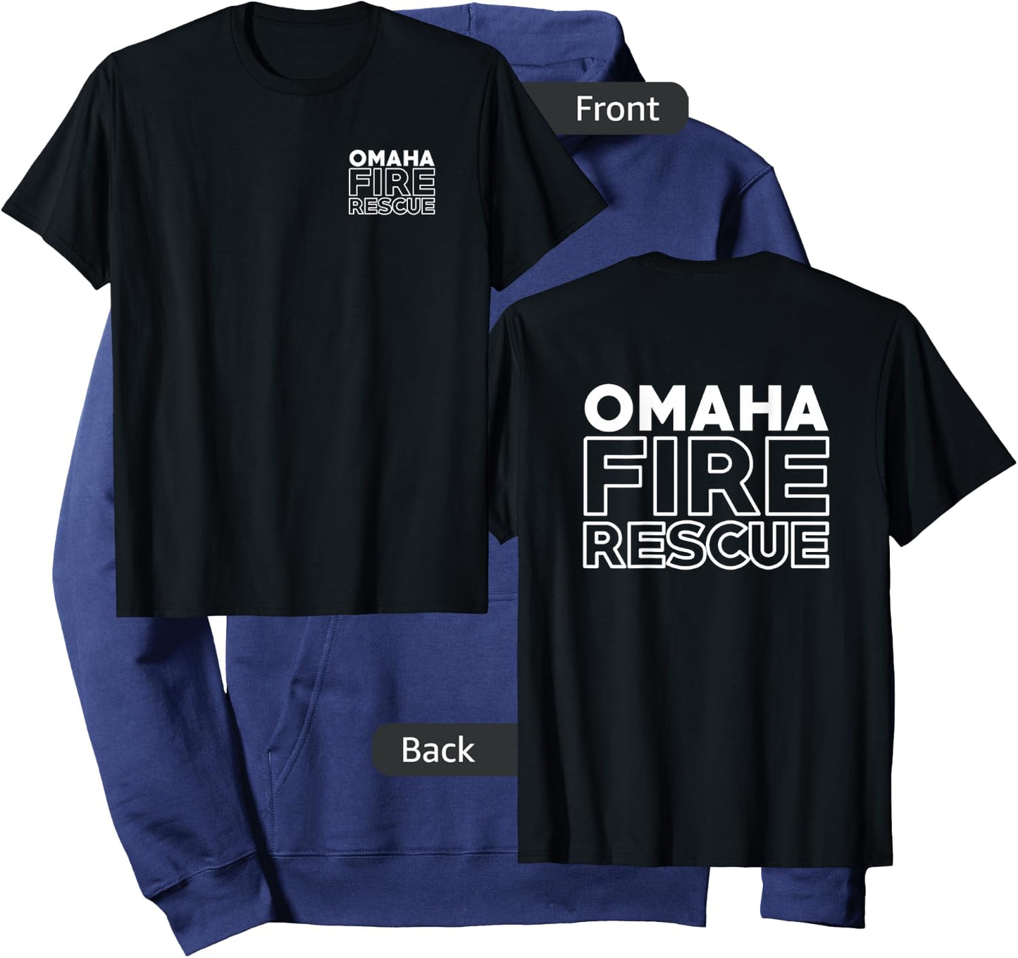 City of Omaha Fire Rescue Nebraska Firefighter Hoodie - Hoodie | Navy