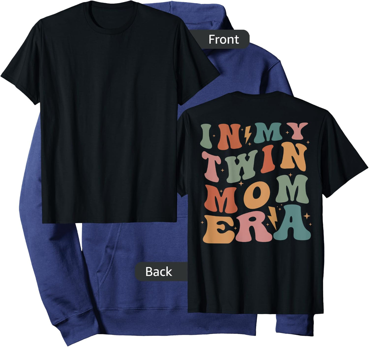 In My Twin Mom Era (on back) Hoodie - Hoodie | Navy
