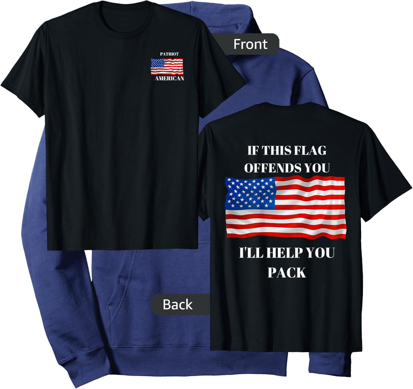If This Flag Offends You I Will Help You Pack. Hoodie - Hoodie | Navy