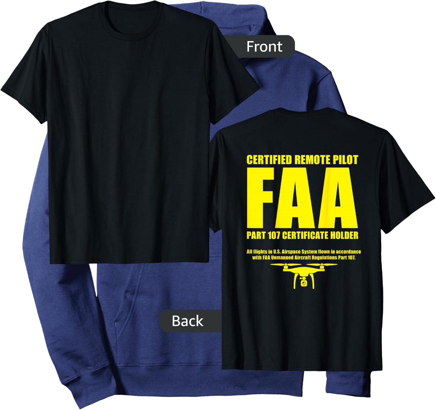 FAA certified drone pilot UAS part 107 Hoodie - Hoodie | Navy