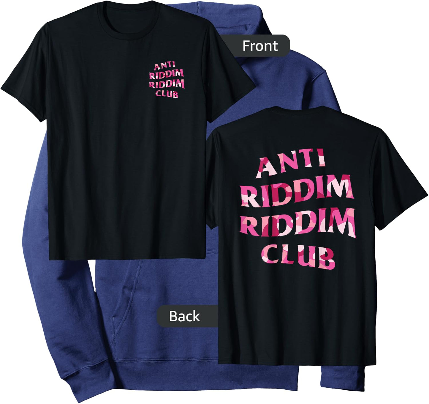 Anti Riddim Riddim Club: Pink Camo Logo Hoodie - Hoodie | Navy