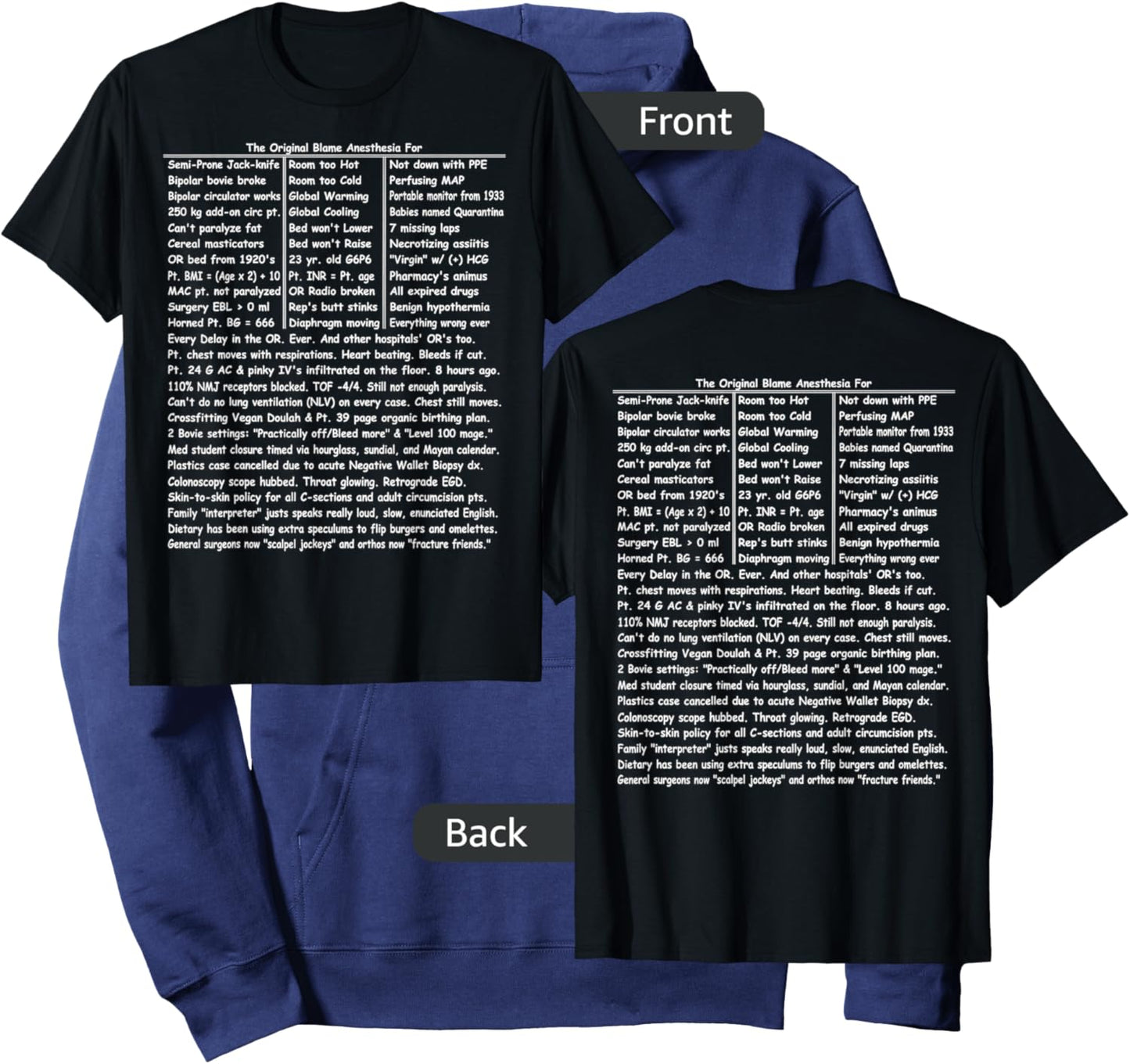 The Original Blame Anesthesia Hoodie - Hoodie | Navy