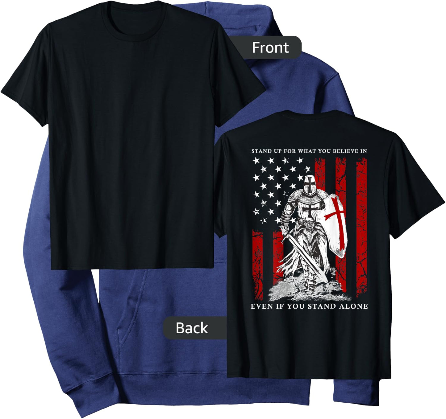 Knight Templar American Flag Hoodie - Hoodie | Navy
